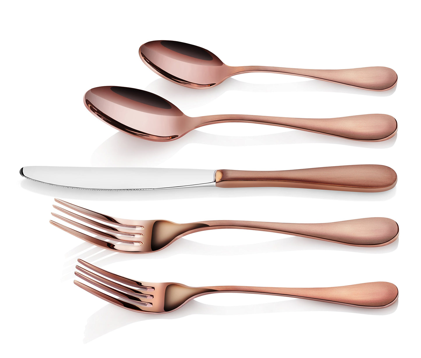 Artaste 56921 Rain 18/10 Stainless Steel Flatware 20-Piece Set, Copper Finish, Service for 4