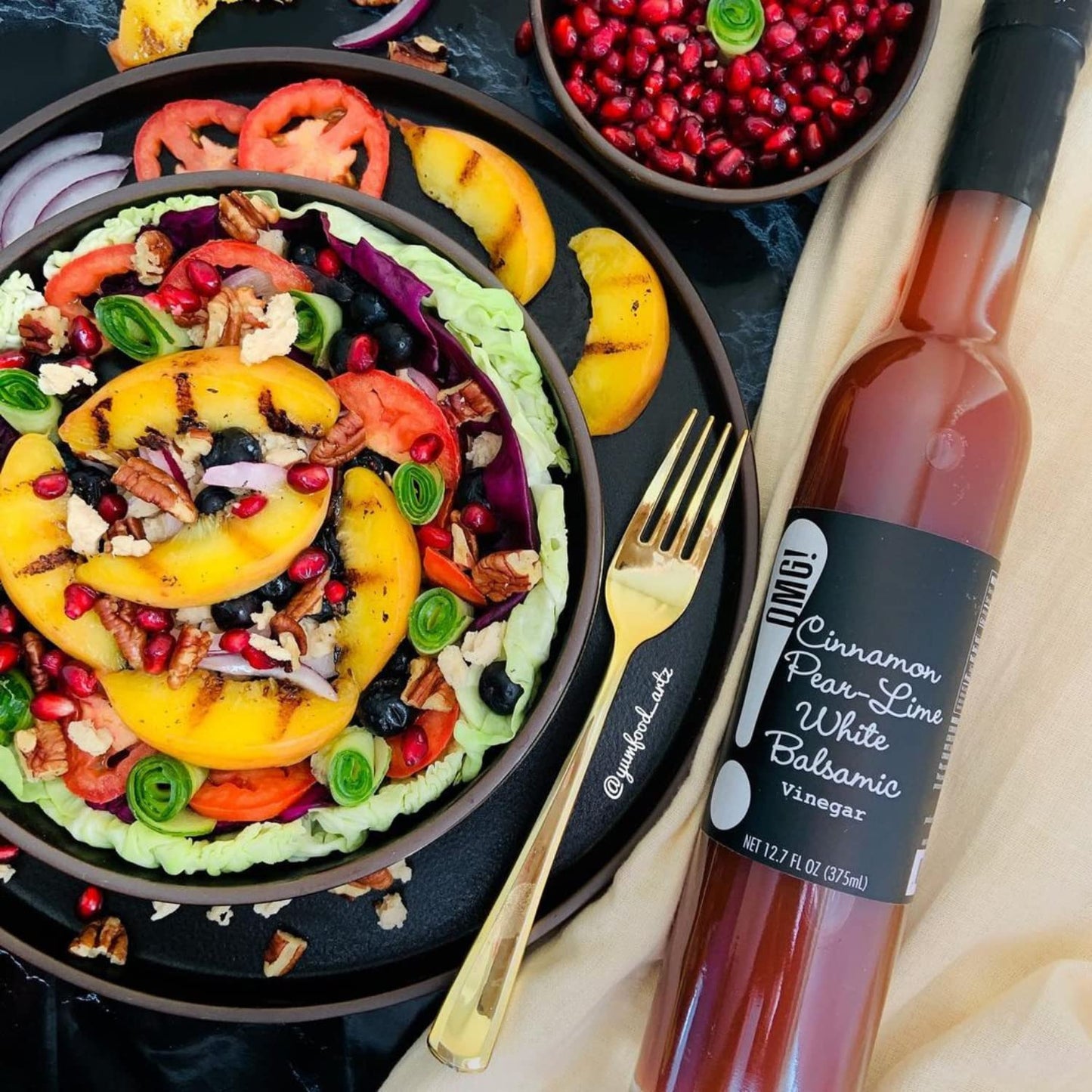 OMG! Oils: Cinnamon Pear-Lime White Balsamic Vinegar (Perfect for Dipping, Marinades, Glazing and Topping!), 375ml/12.7oz…