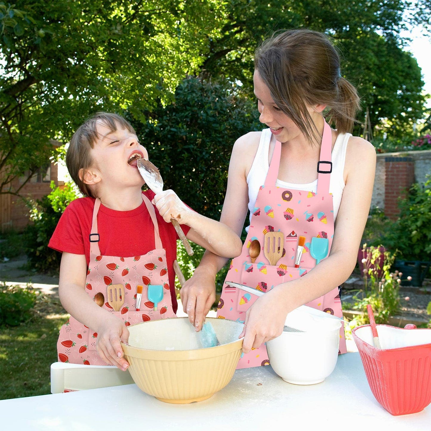 Kids’ Apron for Cooking, Baking, Painting, Crafting, and Gardening - Pastries, Strawberry or Unicorn Theme