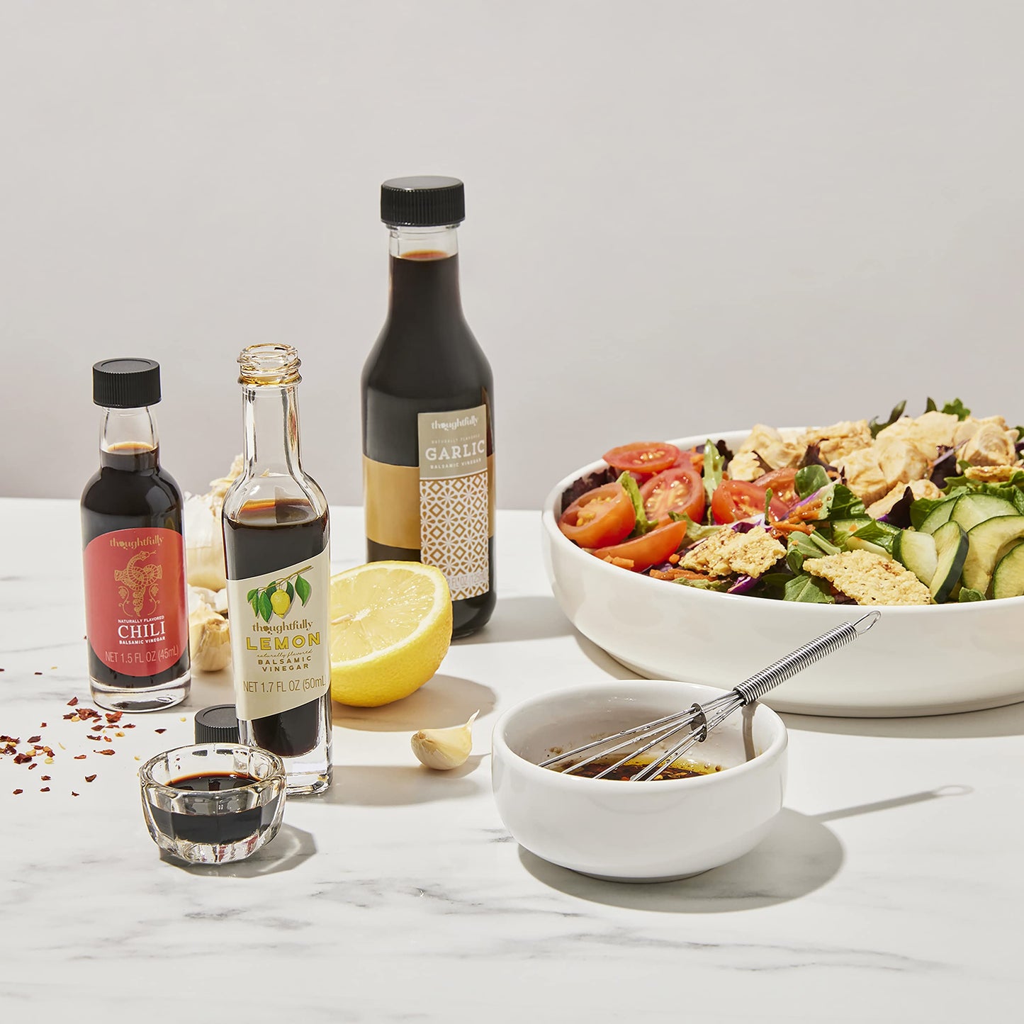 Thoughtfully Gourmet, Balsamic Vinegar Gift Set, Flavors Include Fig, Chili, Garlic and More, IGP Certified, Crafted in Modena, Italy, Halal Certified, Pack of 6