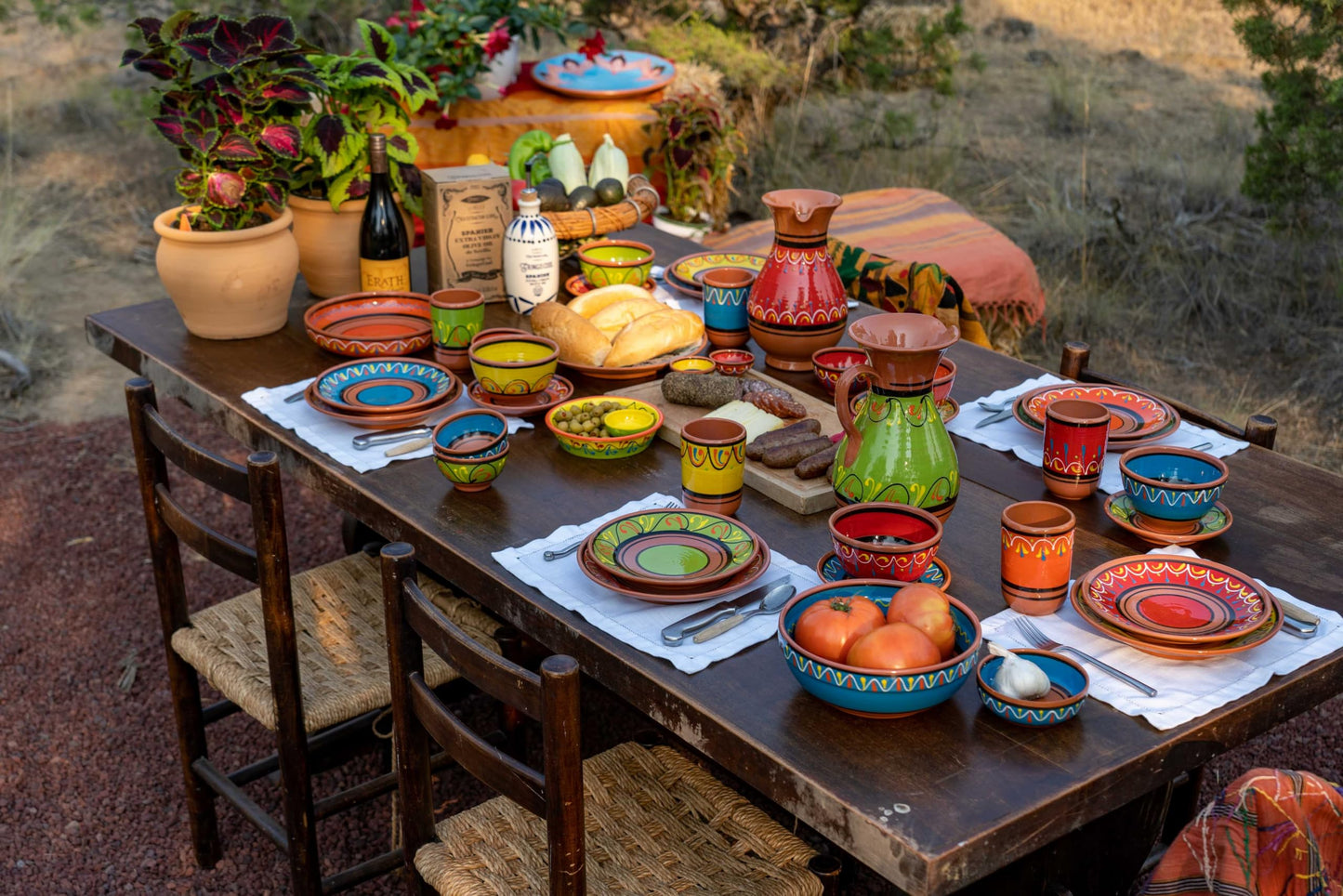 Cactus Canyon Ceramics Spanish Terracotta 5-Piece Salad Plate Set, Multicolor