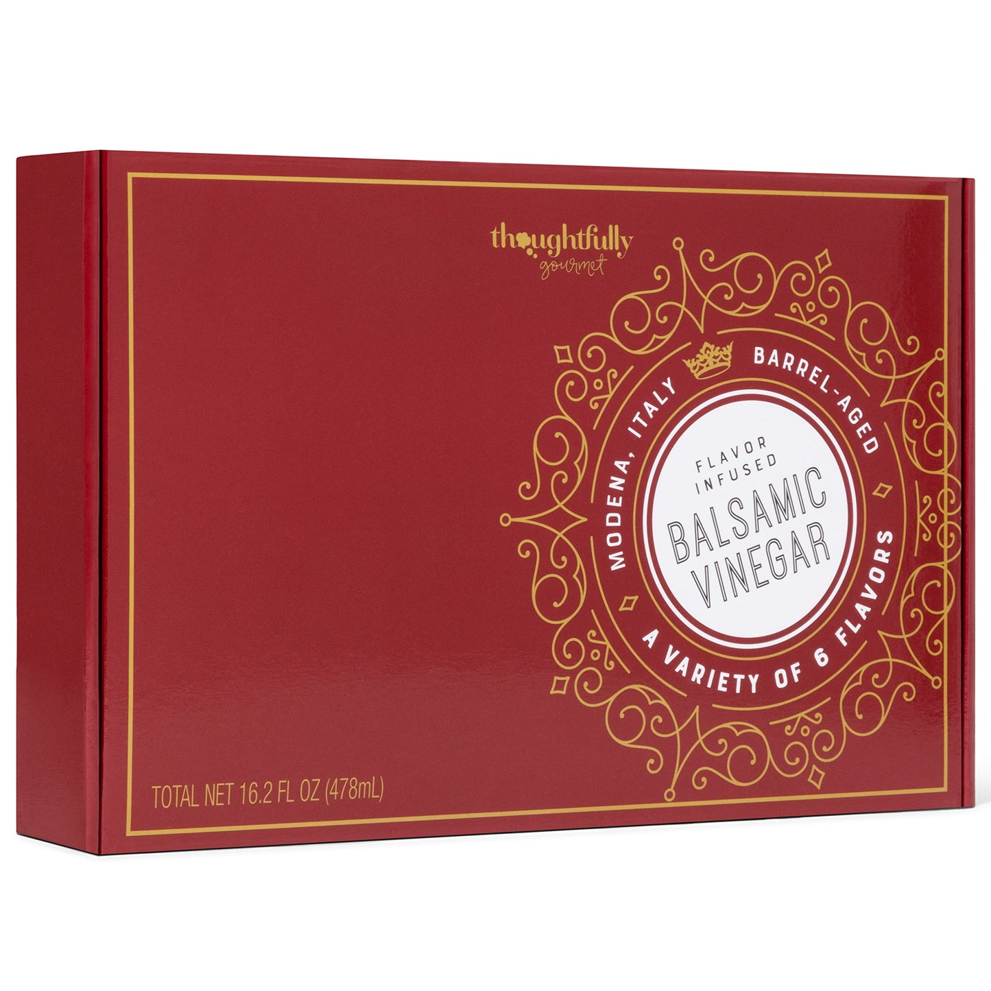 Thoughtfully Gourmet, Balsamic Vinegar Gift Set, Flavors Include Fig, Chili, Garlic and More, IGP Certified, Crafted in Modena, Italy, Halal Certified, Pack of 6