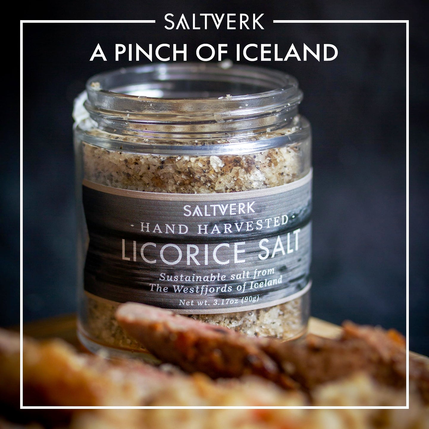 Saltverk Licorice Sea Salt - 3.17 Ounces Jar - Hand Harvested Gourmet - Sustainably Made