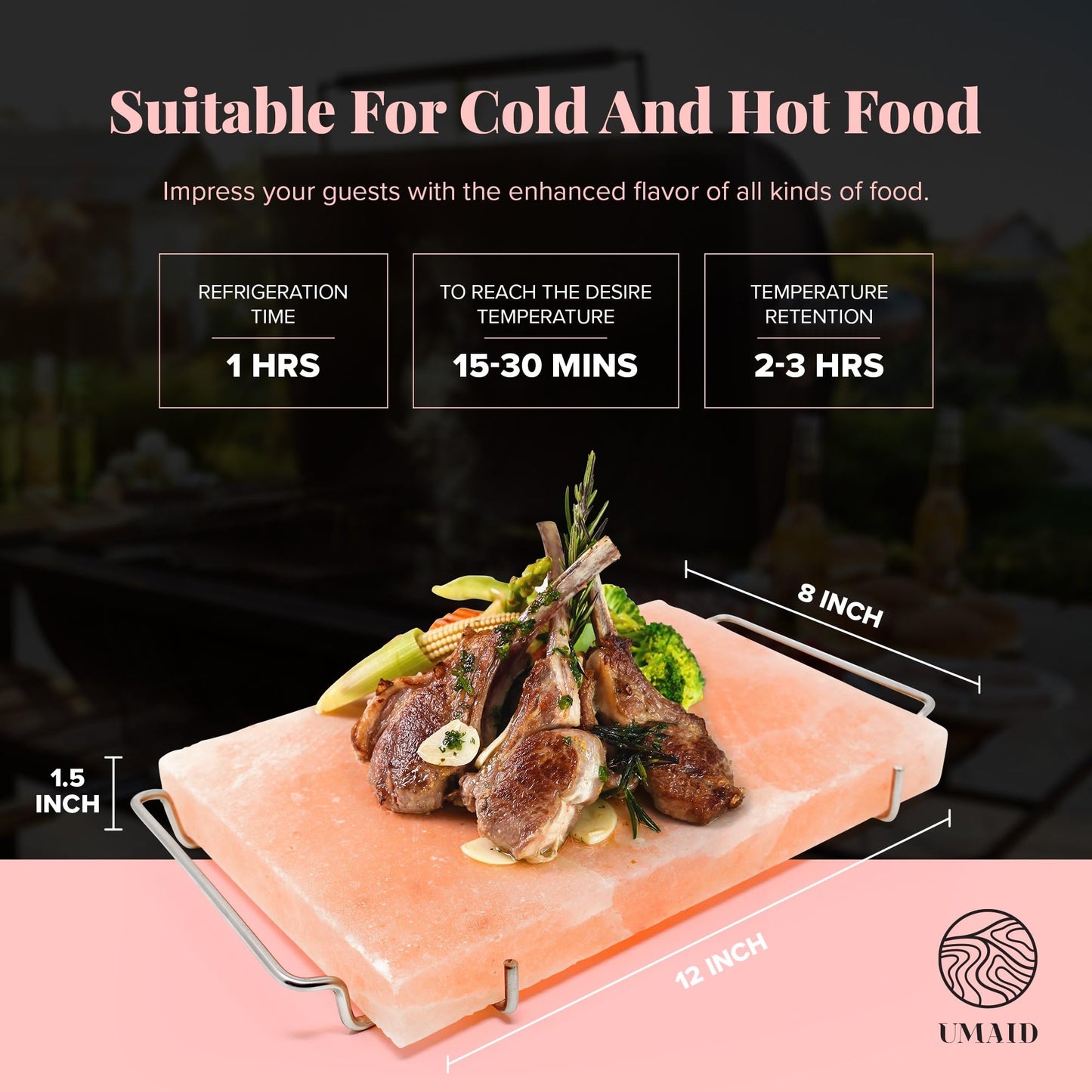 Himalayan Pink Salt Block for Grilling, Cooking, Cutting and Serving