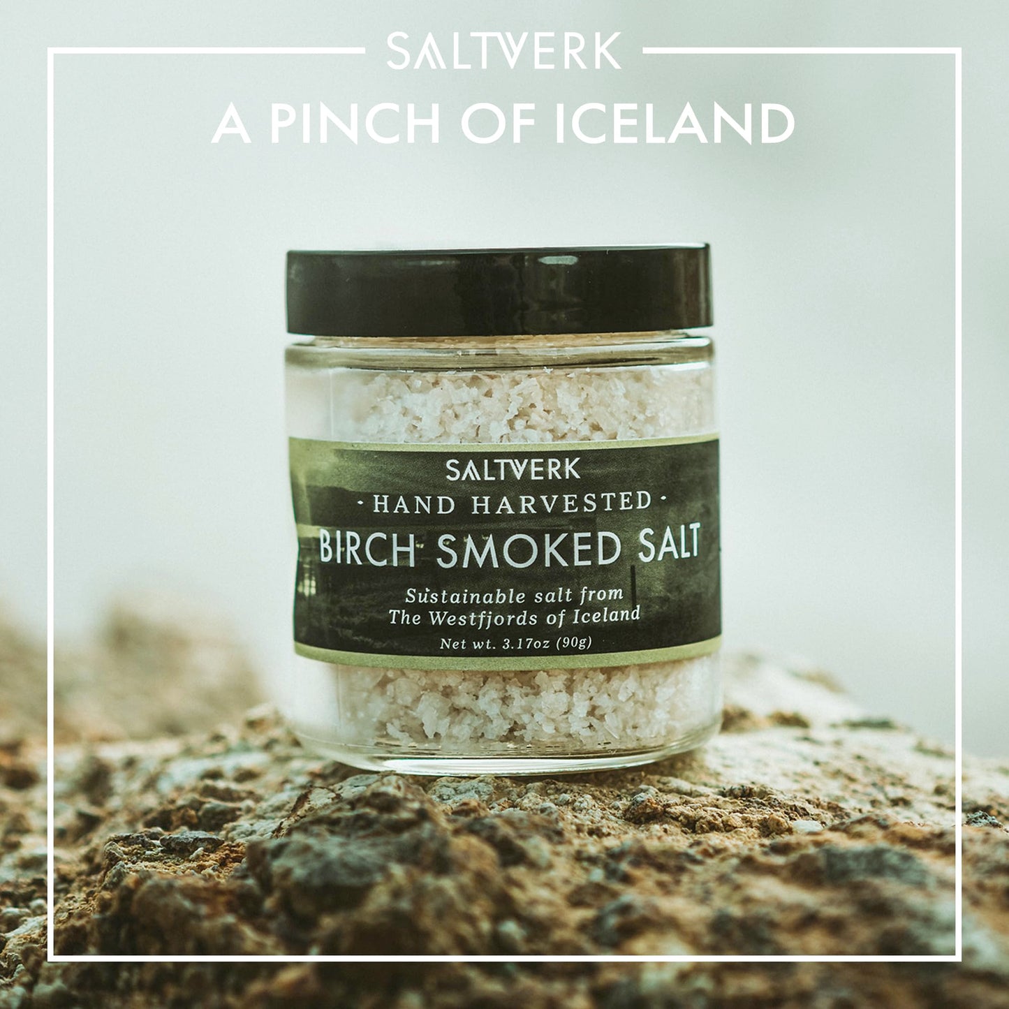 Saltverk Birch Smoked Sea Salt - 3.17 Ounces Jar - Hand Harvested Gourmet - Sustainably Made