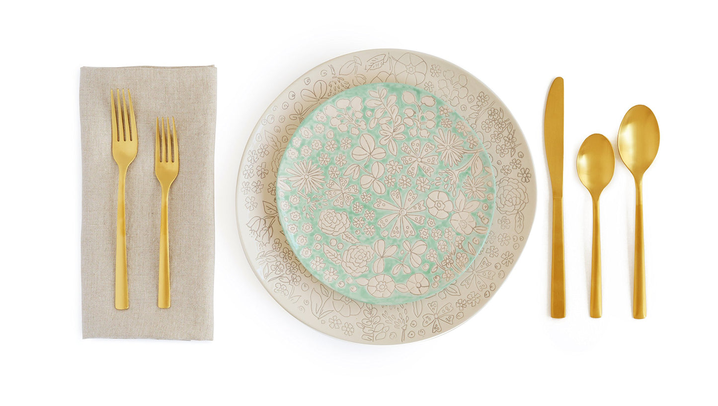 Dorotea Hand Painted Salad Plate, 8-Inch, Set of 4, Assorted -