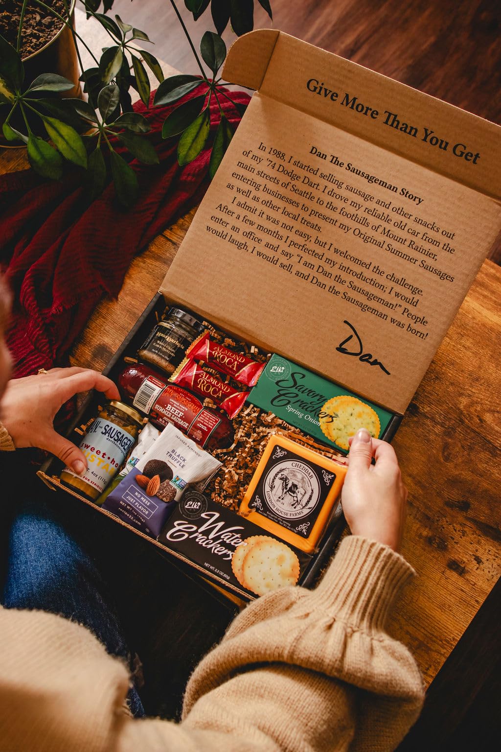 Yukon Gift Basket by Dan the Sausageman - Featuring Naturally Smoked 100% Beef Summer Sausages, Wisconsin Cheddar Cheese, Specialty Sweet Hot Mustard, Grainy Dijon, Flavor Infused Almonds, Crackers, and Sweets
