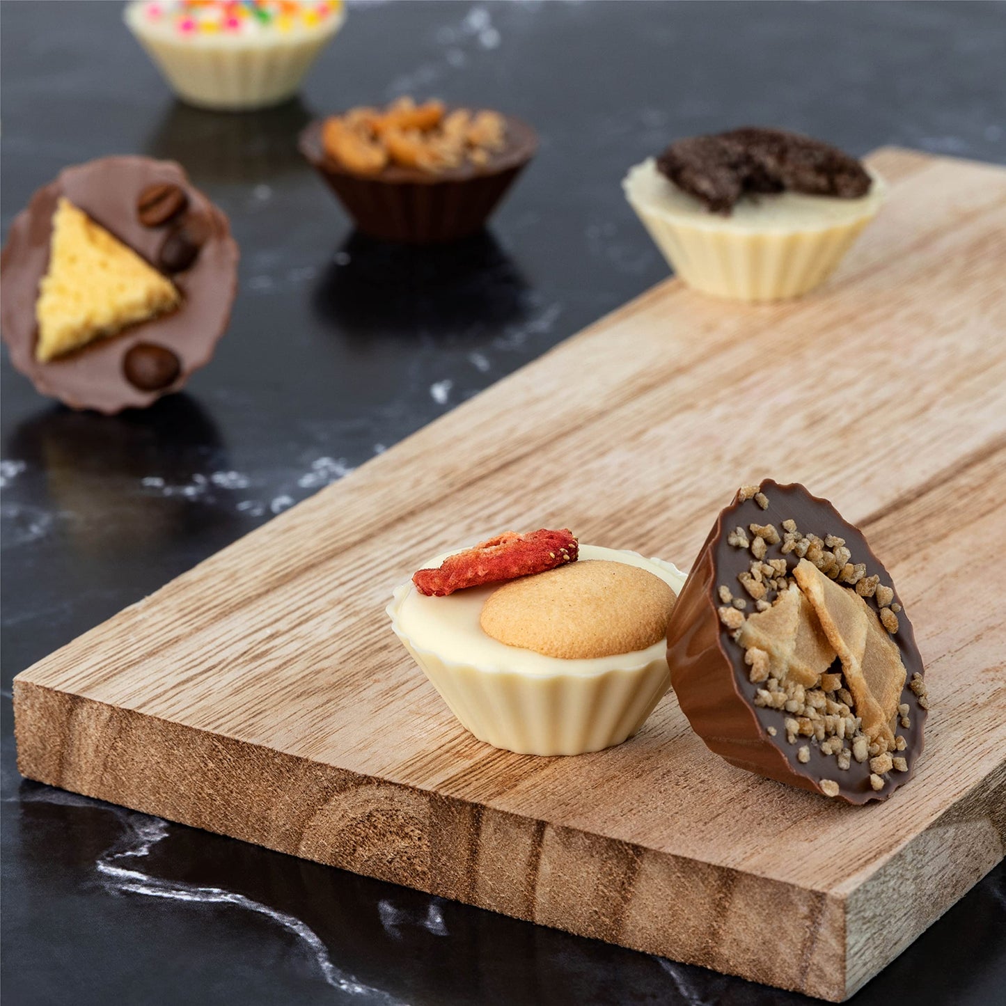 Gourmet Gift Box for Her and Him, 20 Fancy Belgian Truffles, 8 Unique Flavors, Dessert Candy Gift Basket