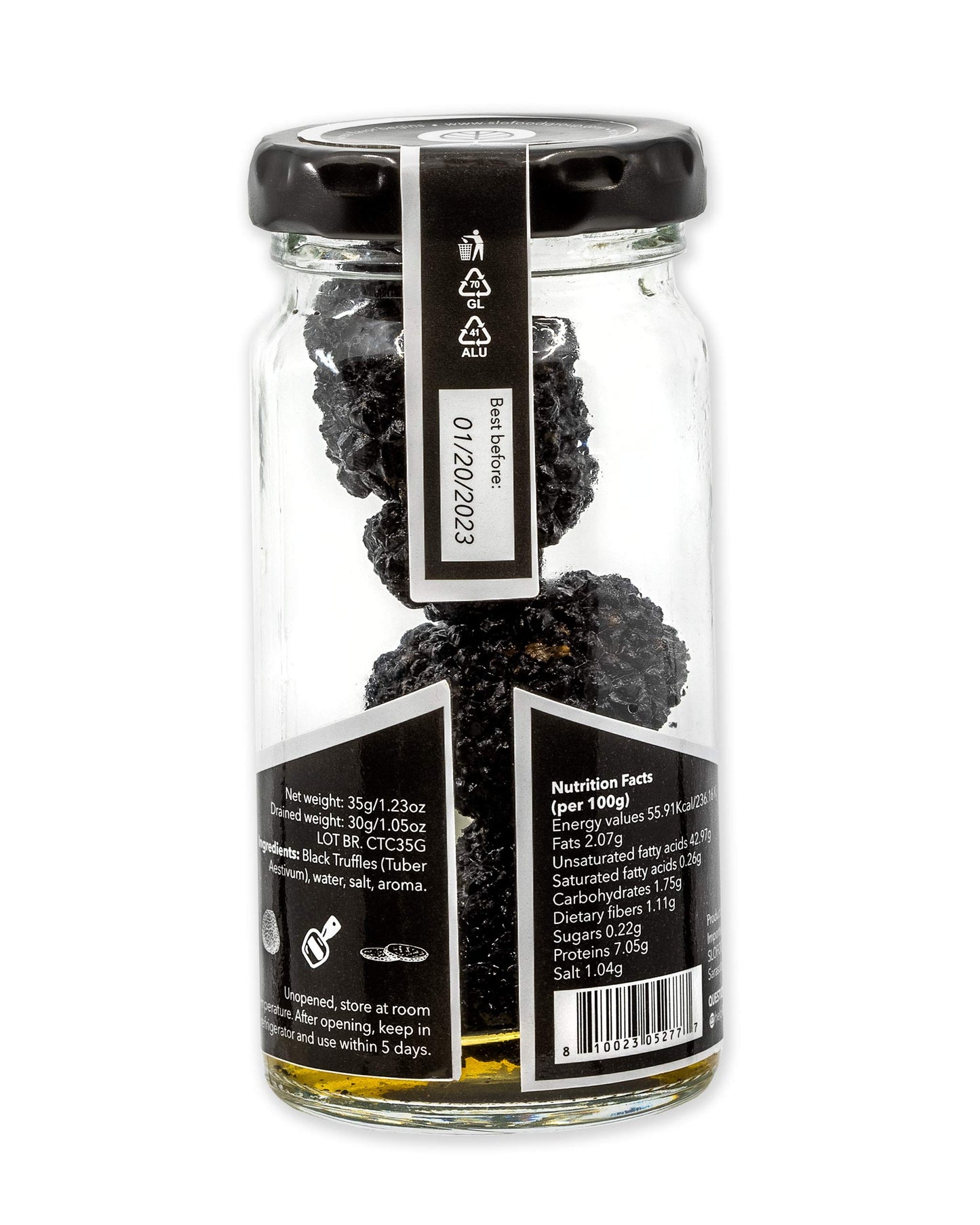Black Truffles, Preserved Whole Black Truffles (Tuber Aestivum) Preserved in Brine (30 gram net weight truffles) - Truffle Mushroom Gourmet Food