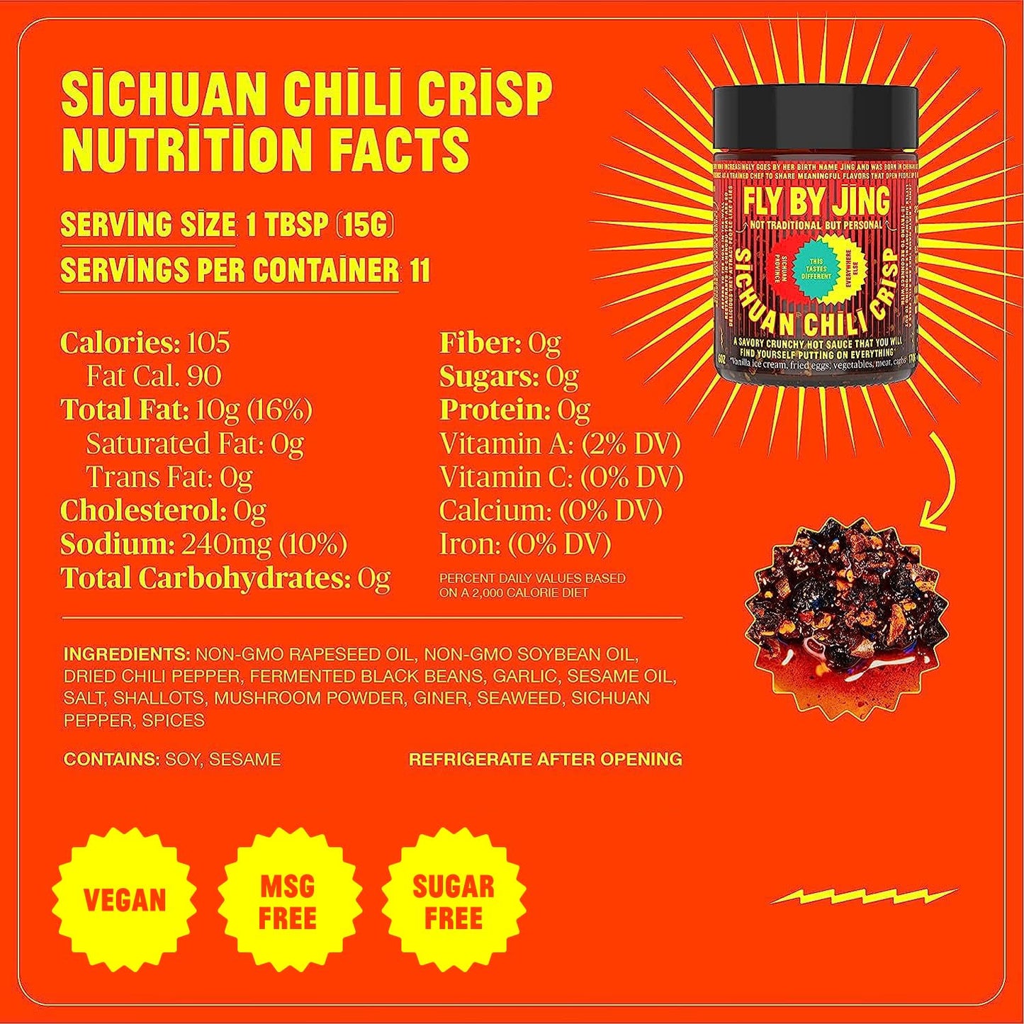 Variety Pack with Sichuan Chili Crisp, Zhong Sauce and Chengdu Crunch, All Natural and Vegan, Perfect Hot Sauce Gift for Foodies, 6 Oz. (3 Pack)
