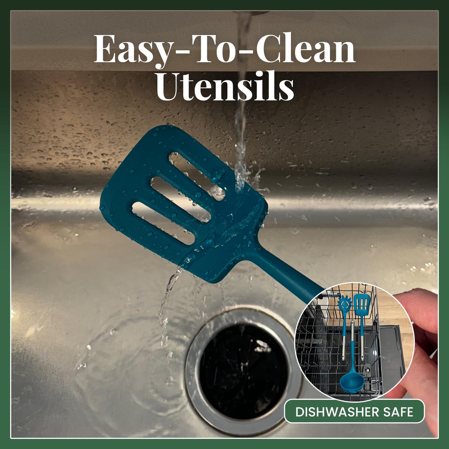 Cabernet 12-Piece Silicone Cooking Utensils Set | Silicone Utensils with Stainless Steel Handle and Ceramic Holder | Kitchen Utensils Set | Dishwasher Safe Set of Kitchen Essentials | Cabernet