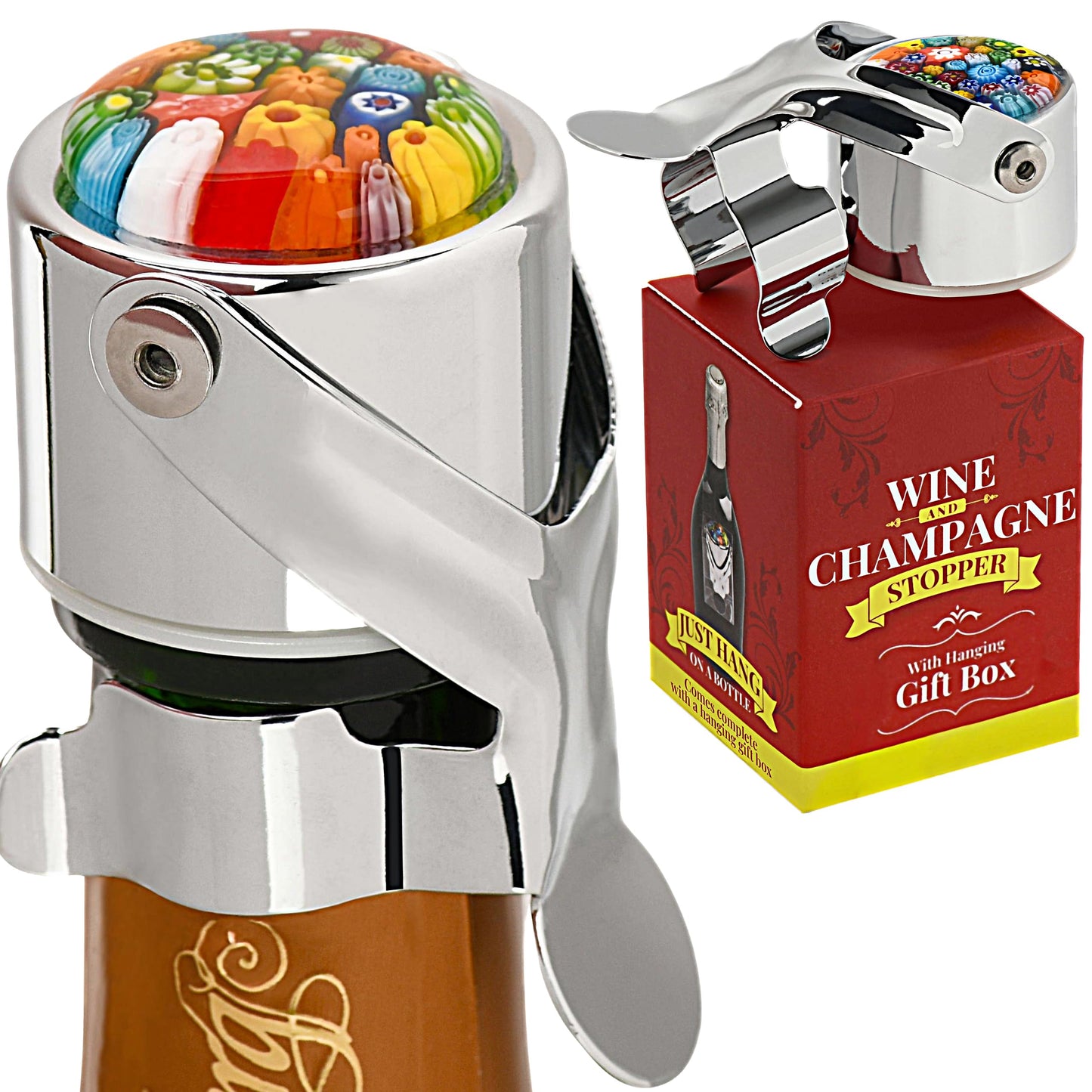 Two Wine & Champagne Champagne Stopper Bundle (Multi & Green) – Bottle stoppers with Leakproof seal protects both Wine & Sparkling beverages – Champagne & Wine gift for women, men and moms