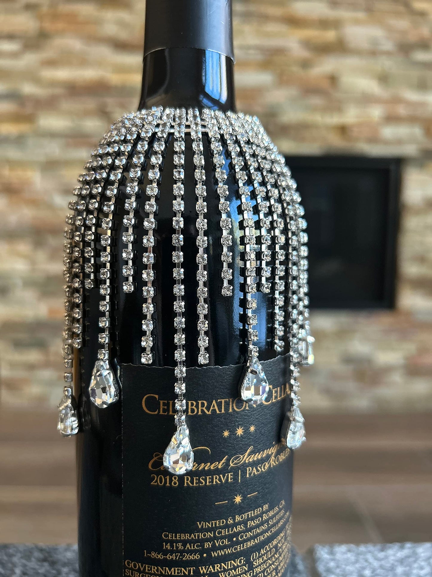 Oil, liquor and wine bottle rhinestone jewelry bling charm