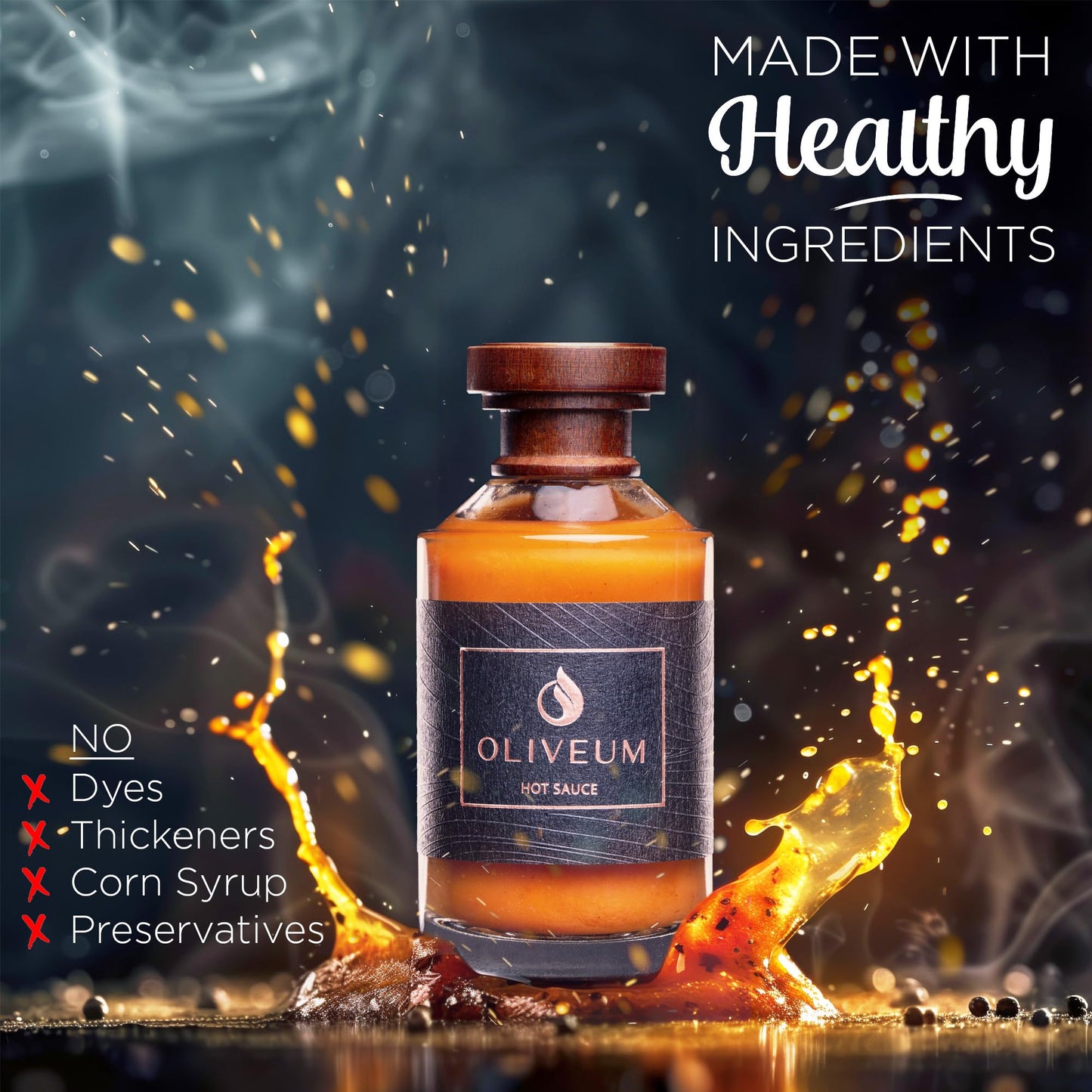 Oliveum Hot Sauce - Gourmet Medium Spice Organic Habanero Peppers