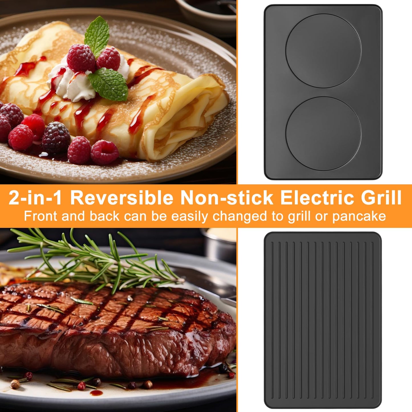 Party Grill with 8 Raclette Cheese Pans - Social Dining at its Best