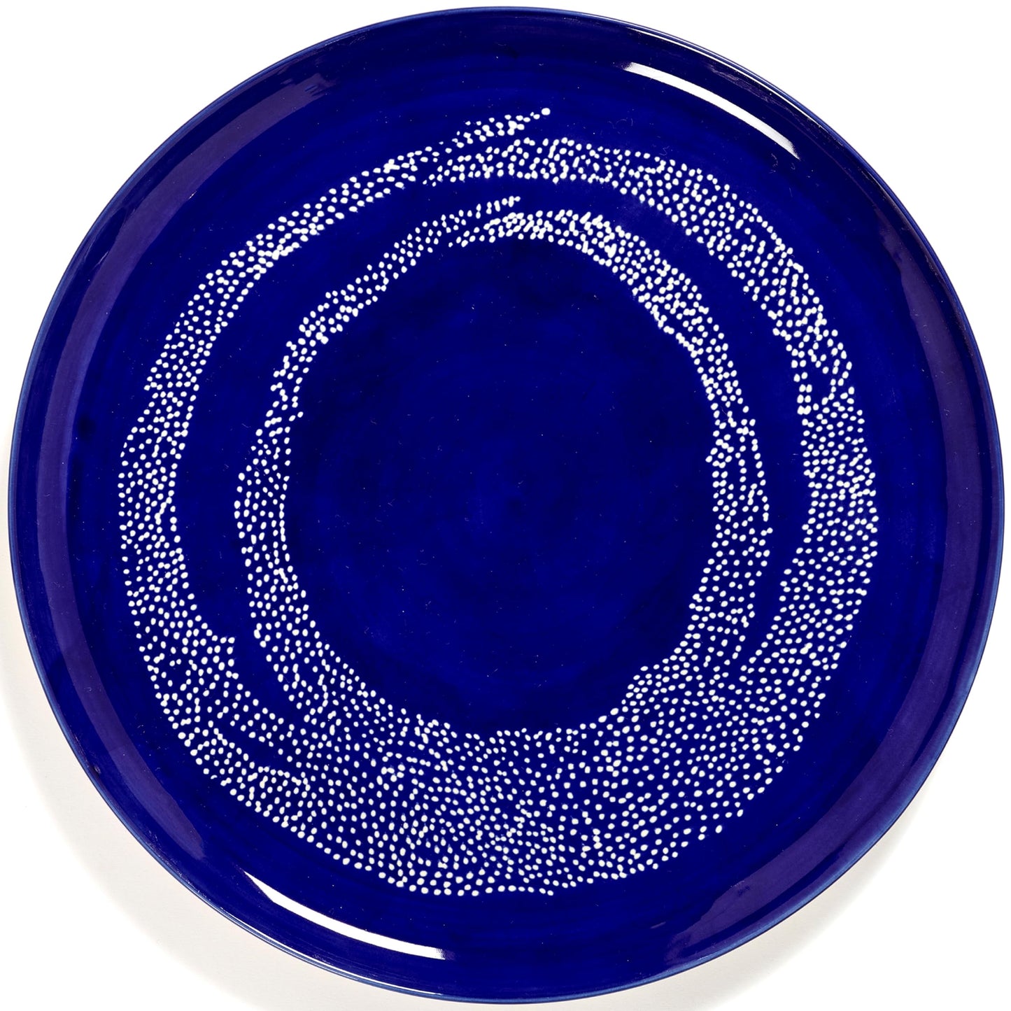 Serax Dark Blue White Serving Plate | Feast tableware by Ottolenghi | Serving Tray Dish Set for 1 | Stoneware Microwave Safe Plates | Farmhouse Kitchen and Dinnerware Sets for Home, Party