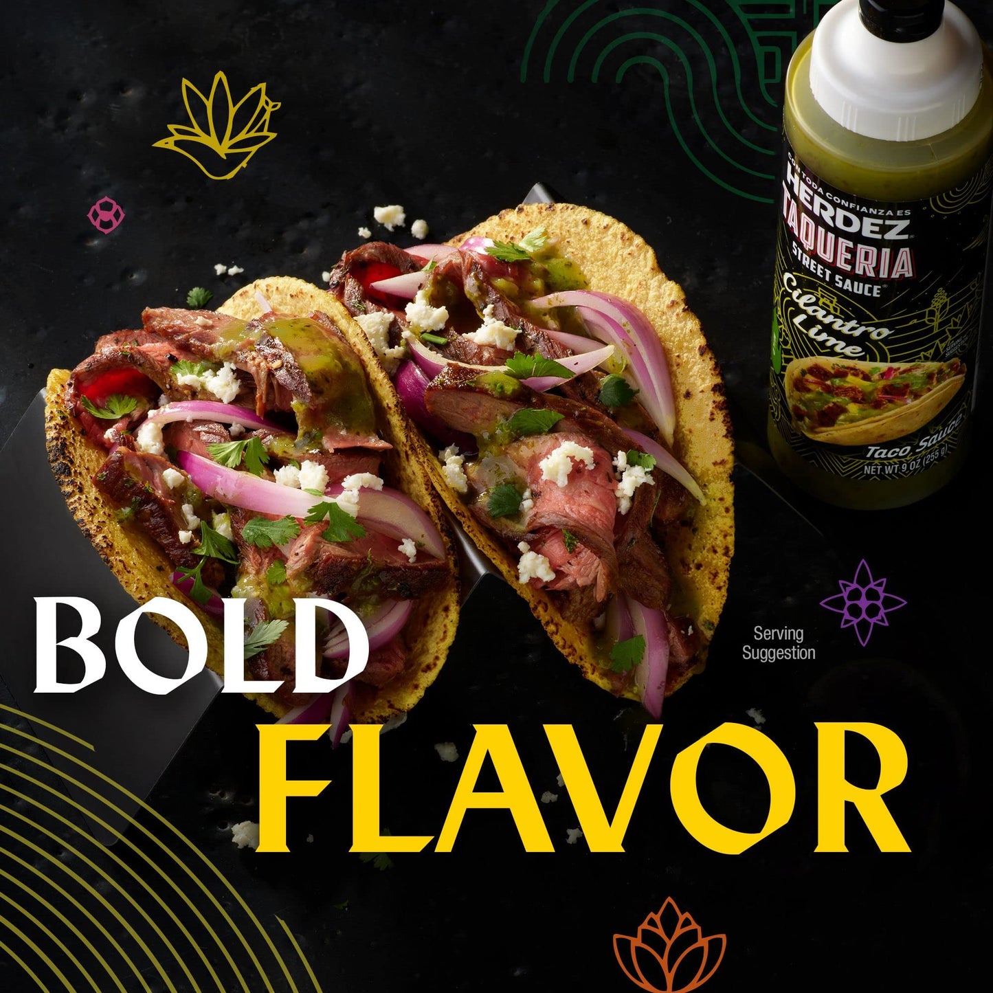 Herdez Taqueria Street Sauce Variety Pack, Habanero, Verde, Roja, Chipotle, Avocado Cilantro, Cilantro Lime, 9 Oz. Bottles (6 Pack)