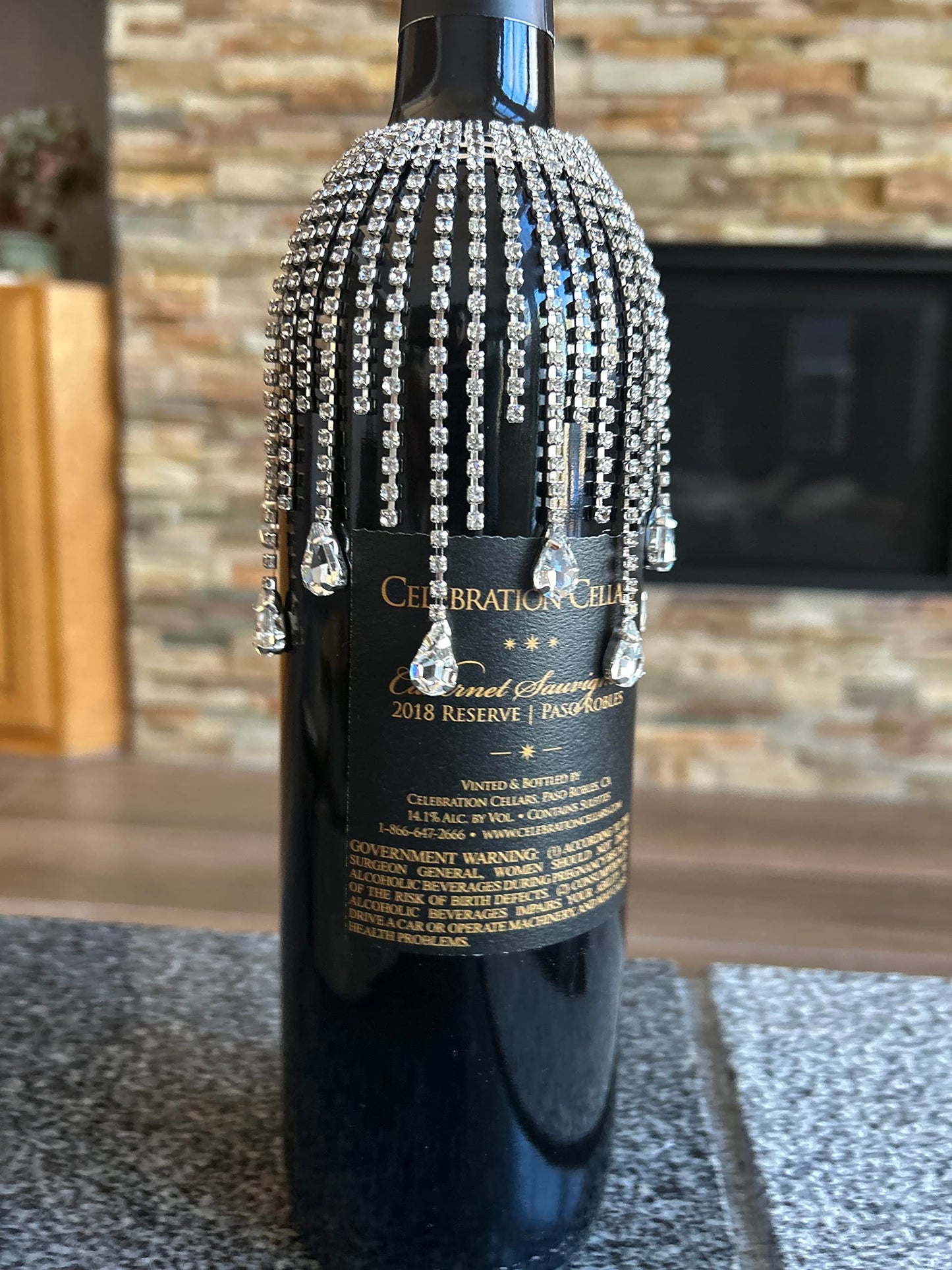 Oil, liquor and wine bottle rhinestone jewelry bling charm