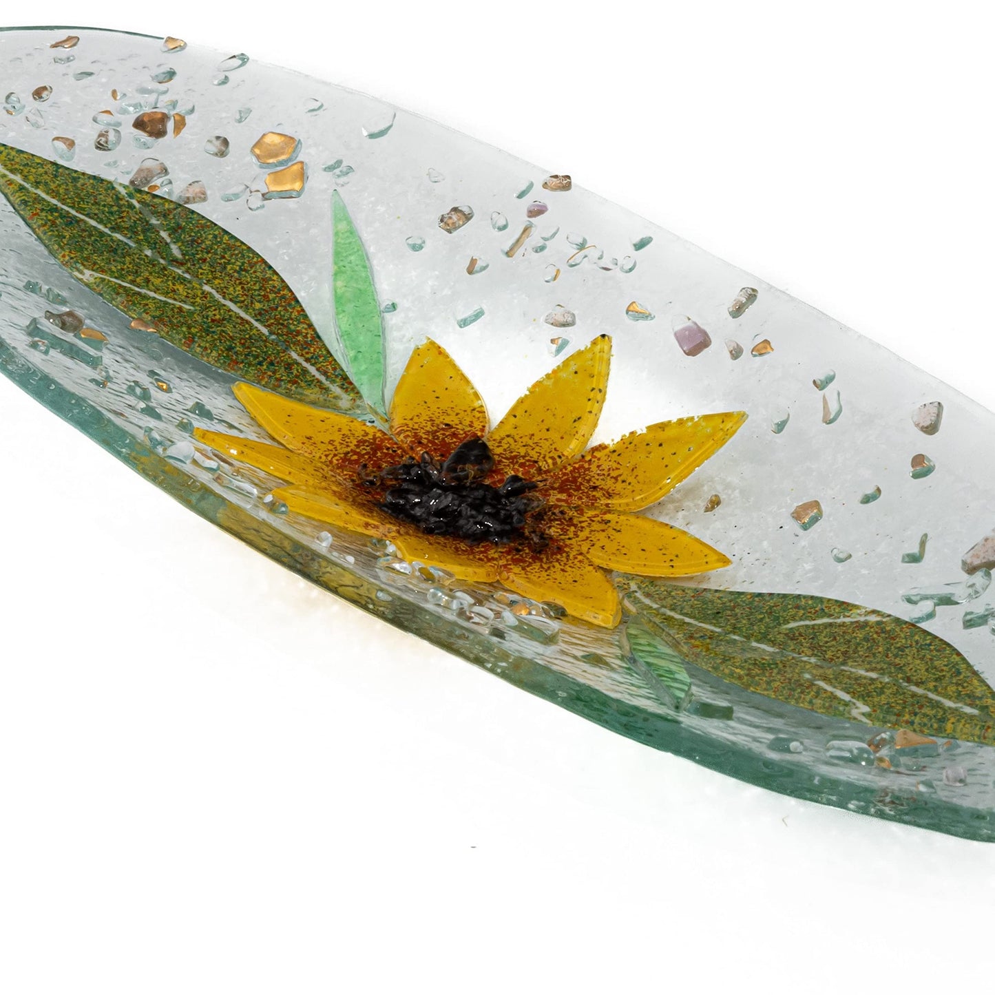 Sospiri Venezia Glass Decorative Plate Murano Glass Decorative Bowl, Gift Decoration Centerpiece Floral Decor, Catchall Bowl Catchall Tray for Entrance Table Console Living Room Dining Table 11"x4"