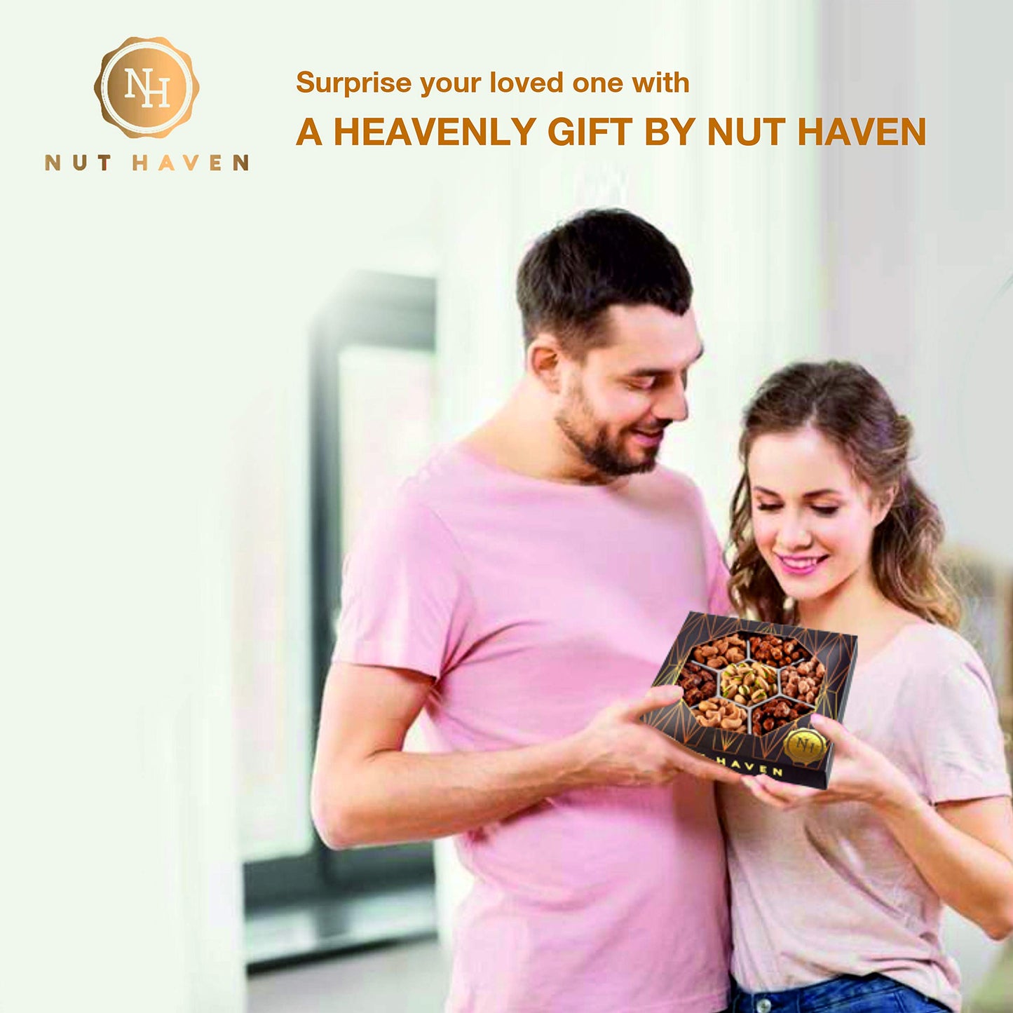 Nut Haven Nuts Gift Basket - Assortment of Sweet and Roasted Salted Gourmet Nuts - Assorted Food Gift Box for Christmas, Thanksgiving, Father’s Day, Mother’s Day, Family, Sympathy