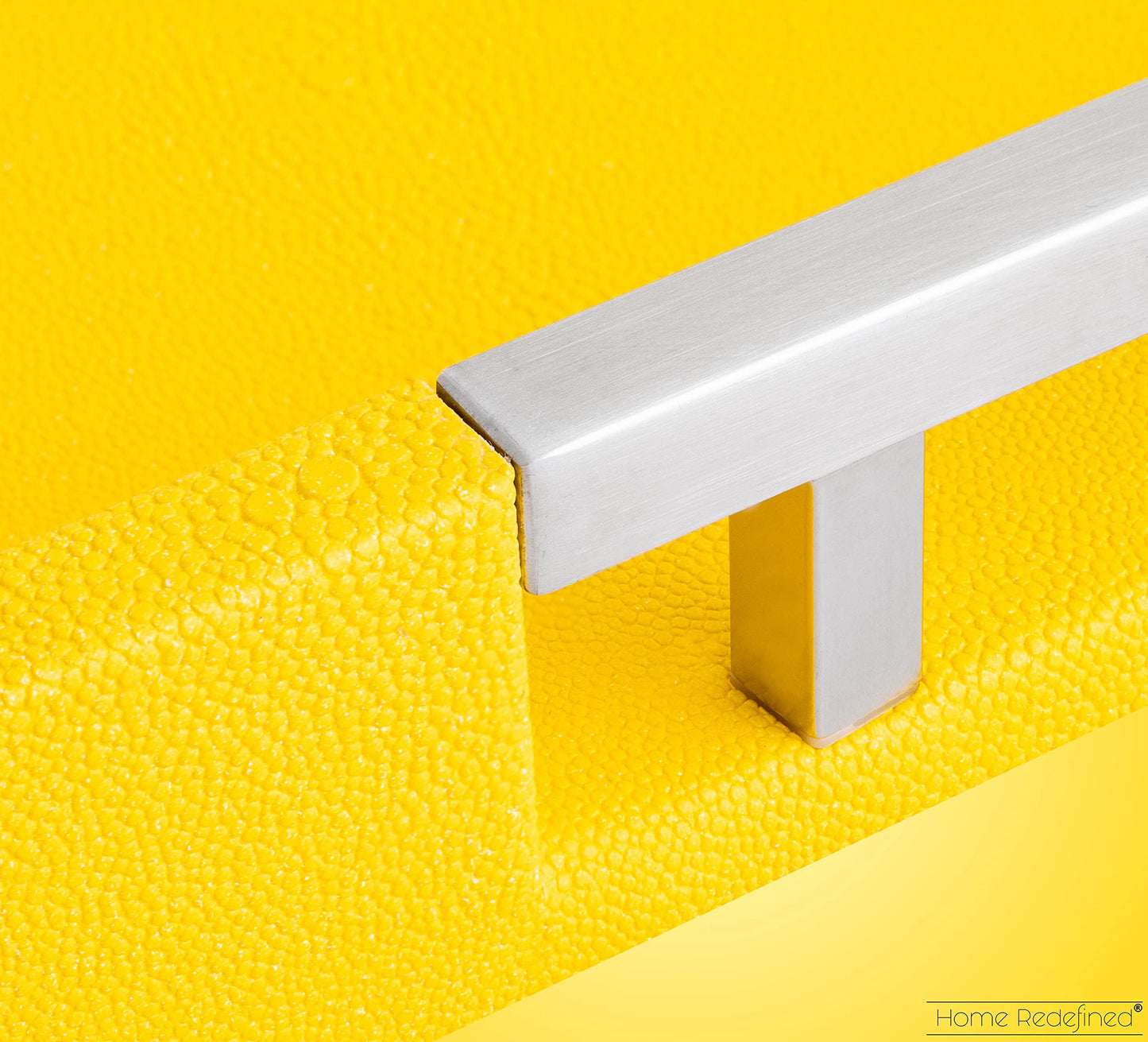 Modern Elegant 18"x12" Rectangle Yellow Shagreen Faux Leather Decorative Tray Ottoman Coffee Table Perfume Dresser Kitchen Serving Tray with Silver Metal Handles by Home Redefined for All Occasion's