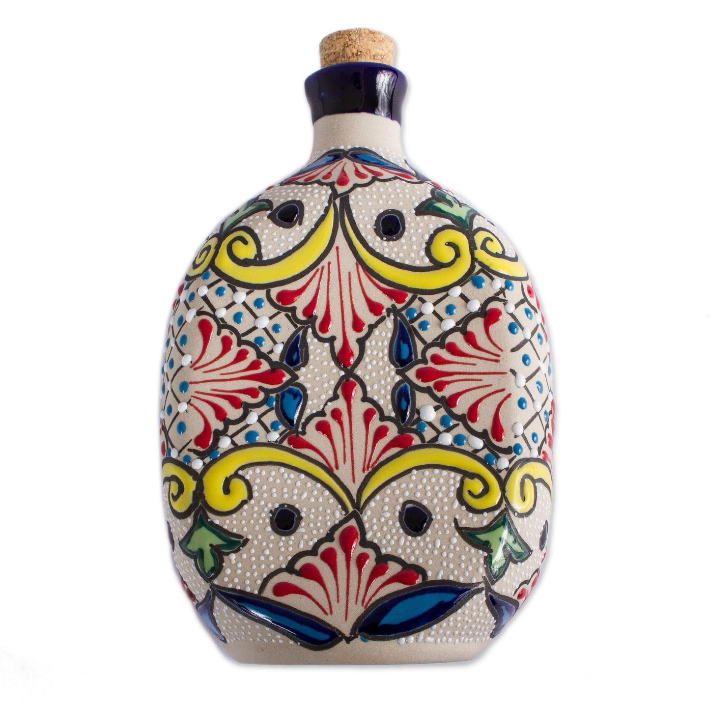 NOVICA Artisan Handmade Ceramic Tequila Talaverastyle from Mexico Multicolor Tableware Drinkware Glasses Shot Hacienda Painted 'Talavera Beverage' (5-Piece Set)