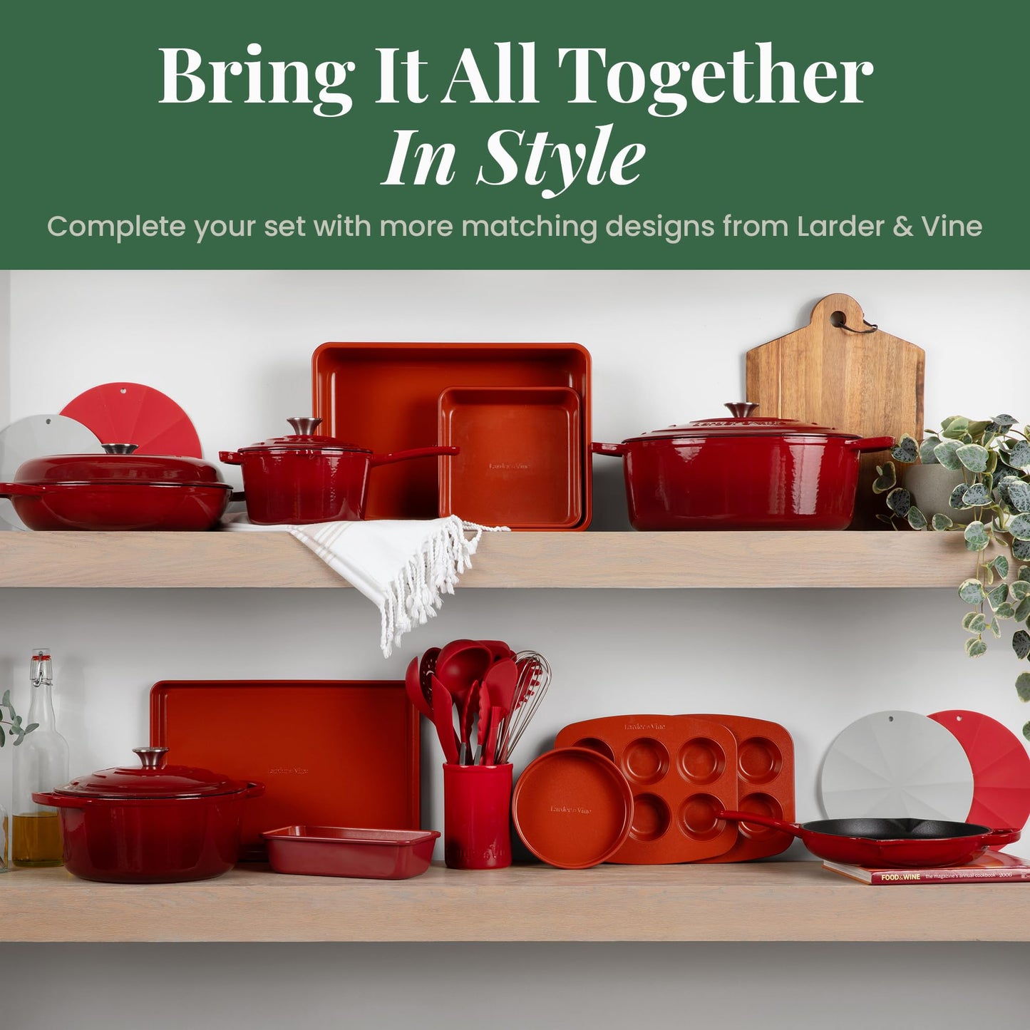 Cabernet 12-Piece Silicone Cooking Utensils Set | Silicone Utensils with Stainless Steel Handle and Ceramic Holder | Kitchen Utensils Set | Dishwasher Safe Set of Kitchen Essentials | Cabernet