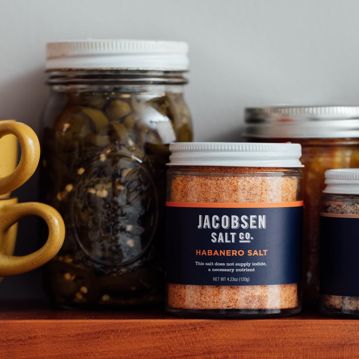 Jacobsen Salt Co. Habanero Salt – Kosher Sea Salt, Non-Iodized Made in USA, Non-GMO, Spicy Margarita Salt, Steak Seasoning, Habanero Flavored, Real Salt – 4.23oz