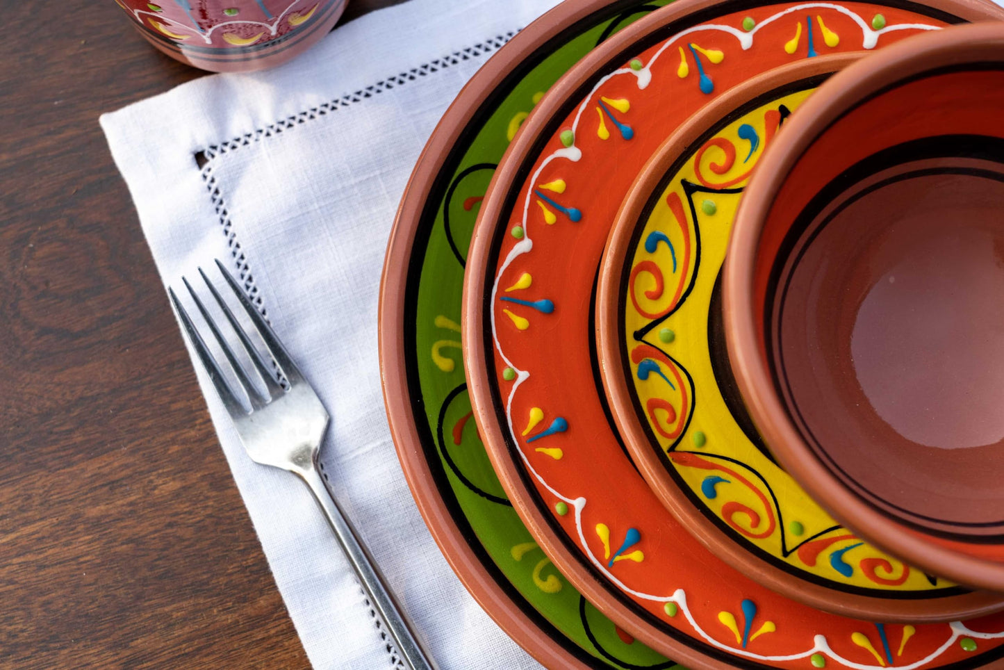 Cactus Canyon Ceramics Spanish Terracotta 5-Piece Salad Plate Set, Multicolor