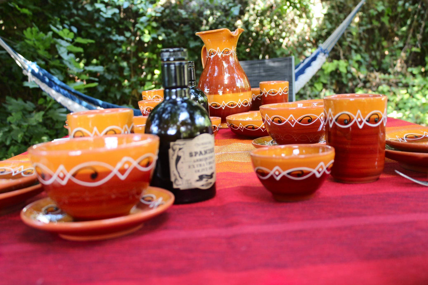 Cactus Canyon Ceramics Spanish Terracotta 5-Piece Salad Plate Set, Spanish Sunset