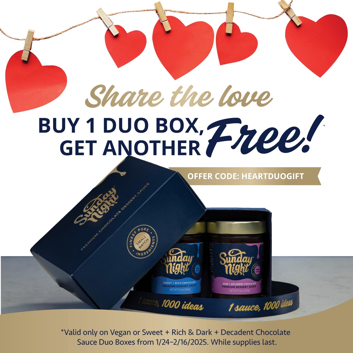 Sunday Night Foods | Sweet & Rich, Dark & Decadent Duo Gift Box Premium Dessert Sauce Gift Set 9.2 oz jars