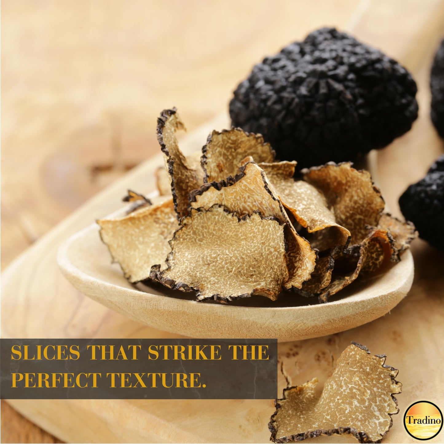 Tradino Premium Black Truffle Slices | Fresh Black Truffle Carpaccio | Luxury Gourmet Finishing | Ideal for Enhancing Dishes | 30 Grams | 1 Oz