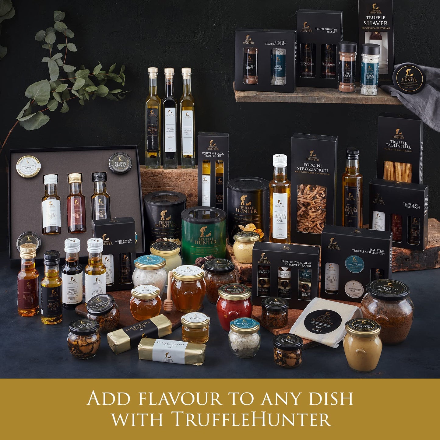TruffleHunter - Preserved Black Truffle Selection - Minced Truffle, Truffle Slices, Truffle Sauce (3 x 1.77 Oz. Each)