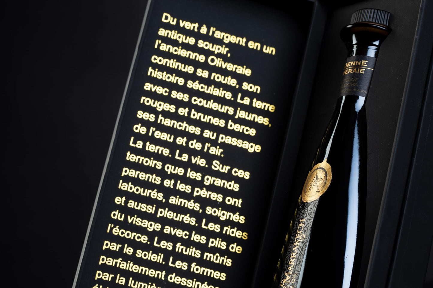 Olive Oil Gift Box of Les Terroirs De Marrakech Gourmet Extra Virgin Olive Oil, Polyphenol Rich Olive Oil, Moroccan Cold Pressed EVOO Oil, Keto Organic Olive Oil, USDA Certified, Carbon Neutral, 8.5 fl oz. Gift Bottle