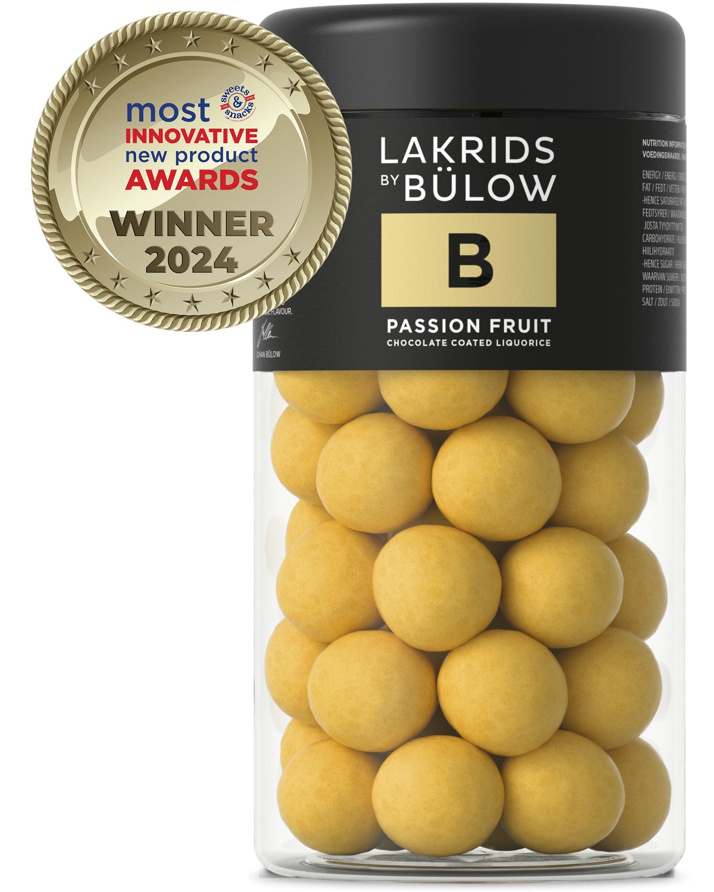 LAKRIDS BY BÜLOW - B - Passion Fruit - 10.4 Oz. - Chocolate Coated Gourmet Licorice - Authentic Scandinavian Candy Produced in Denmark