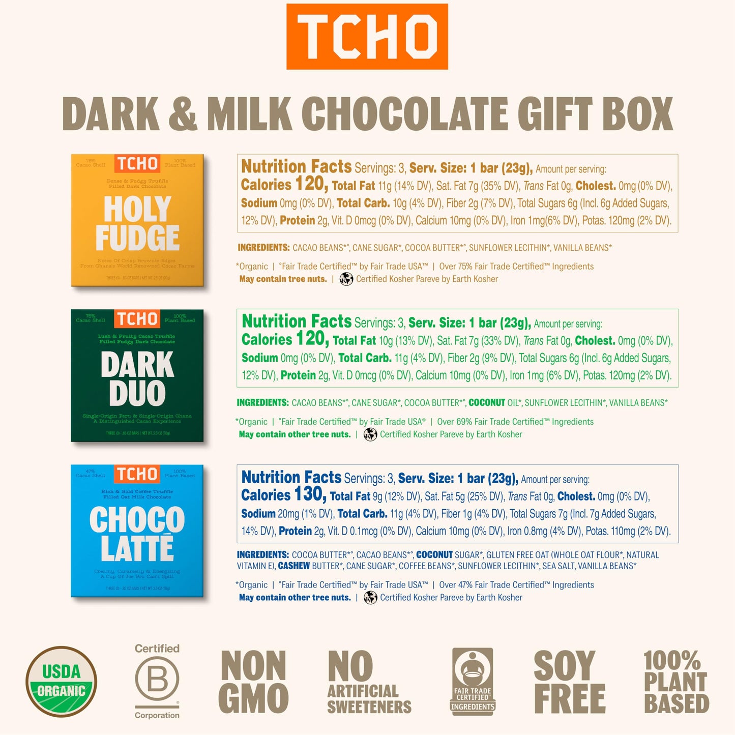 6-Bar Dark Chocolate Variety Pack | Single Origin, Plant Based, Organic & Fair Trade | Non GMO, Non-Dairy, Vegan, Soy Free (2.5 Oz. each) - Perfect Organic Chocolate Gift Box for Any Occasion
