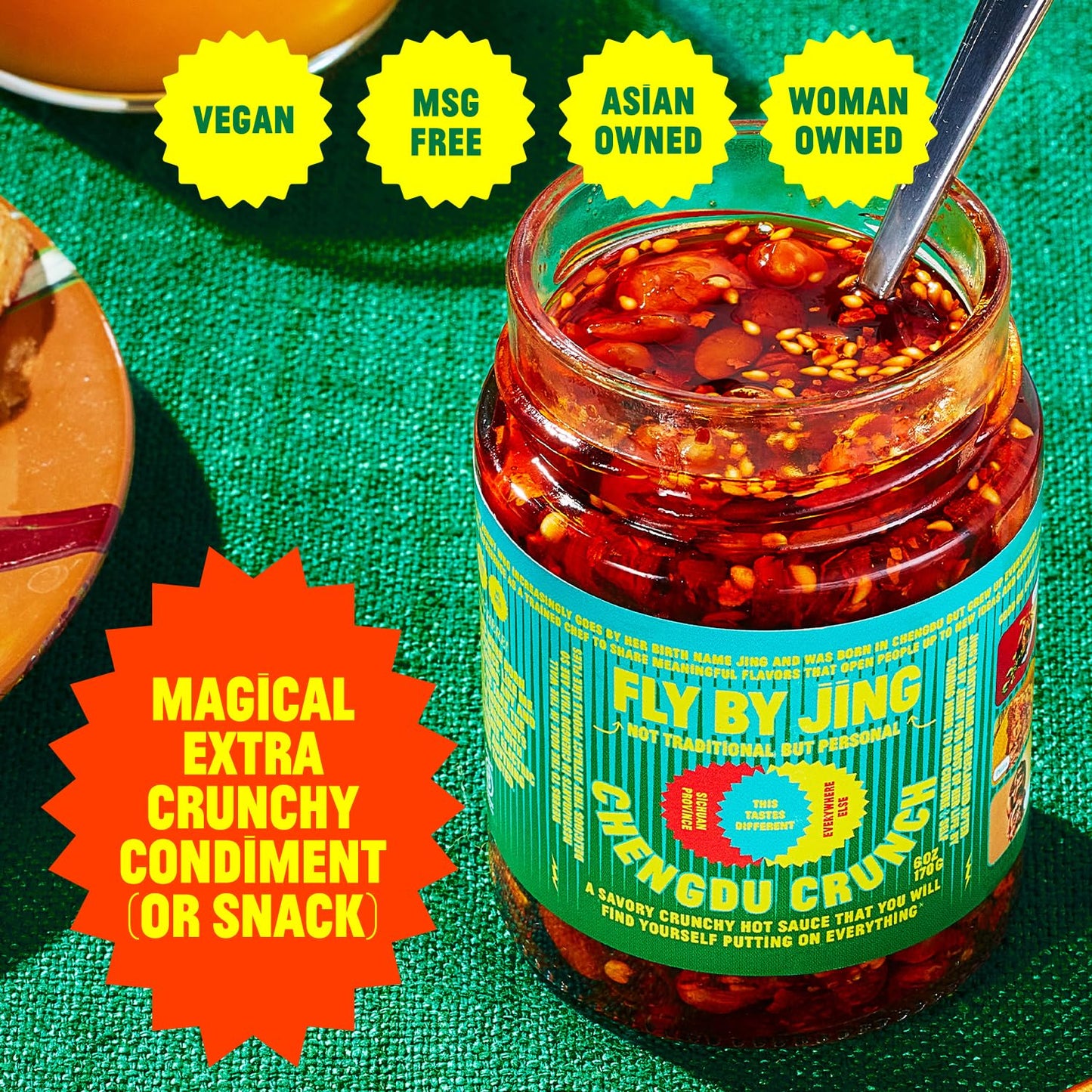 Variety Pack with Sichuan Chili Crisp, Zhong Sauce and Chengdu Crunch, All Natural and Vegan, Perfect Hot Sauce Gift for Foodies, 6 Oz. (3 Pack)