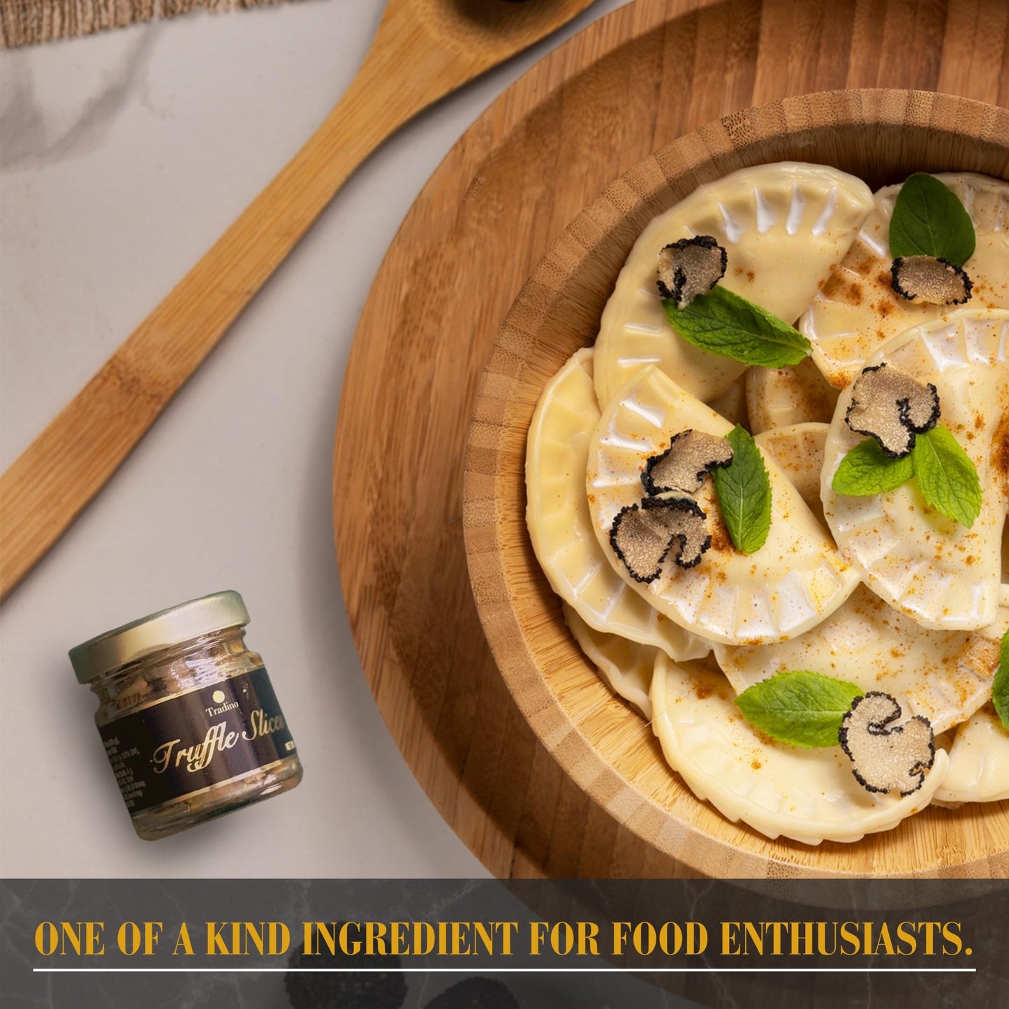Tradino Premium Black Truffle Slices | Fresh Black Truffle Carpaccio | Luxury Gourmet Finishing | Ideal for Enhancing Dishes | 30 Grams | 1 Oz
