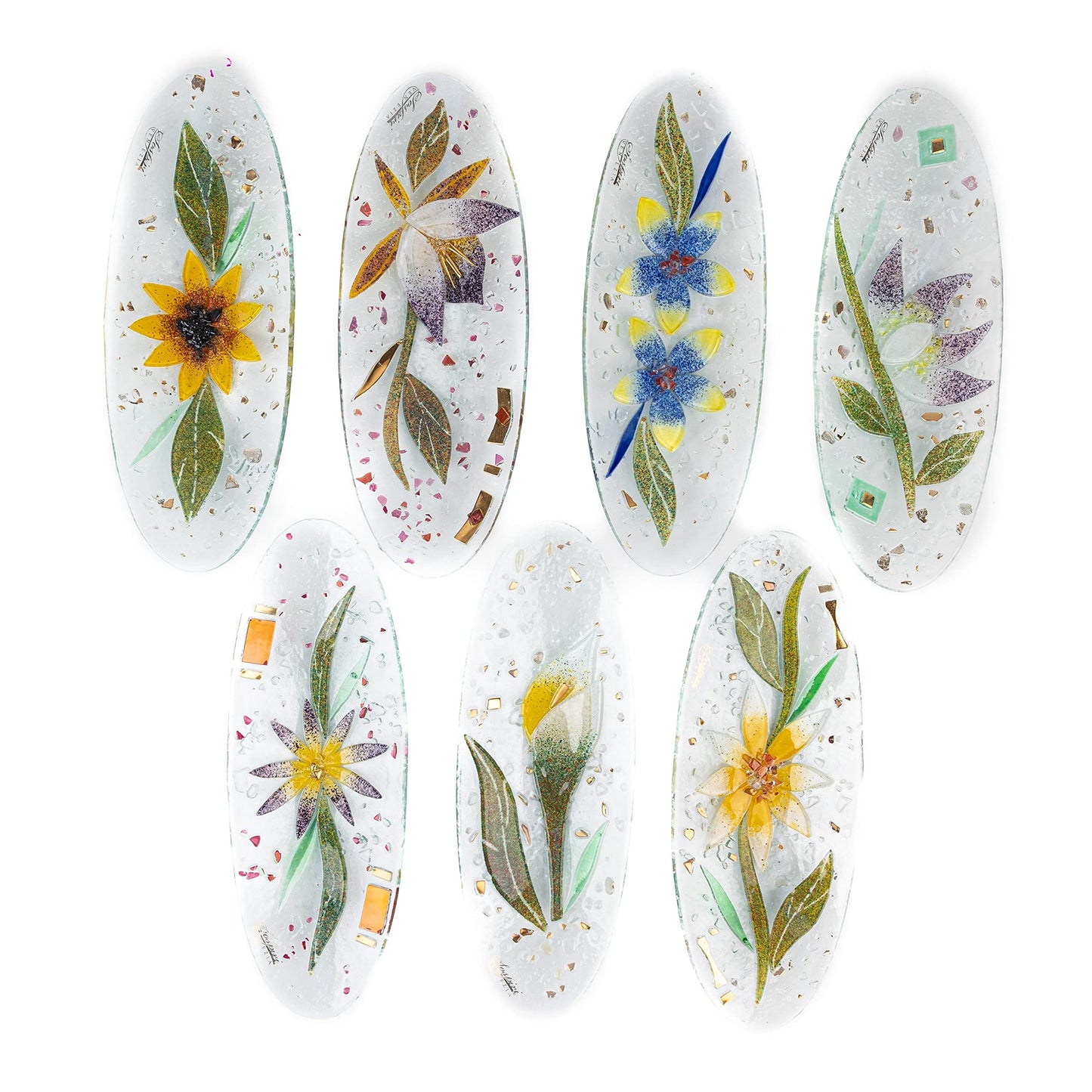 Sospiri Venezia Glass Decorative Plate Murano Glass Decorative Bowl, Gift Decoration Centerpiece Floral Decor, Catchall Bowl Catchall Tray for Entrance Table Console Living Room Dining Table 11"x4"
