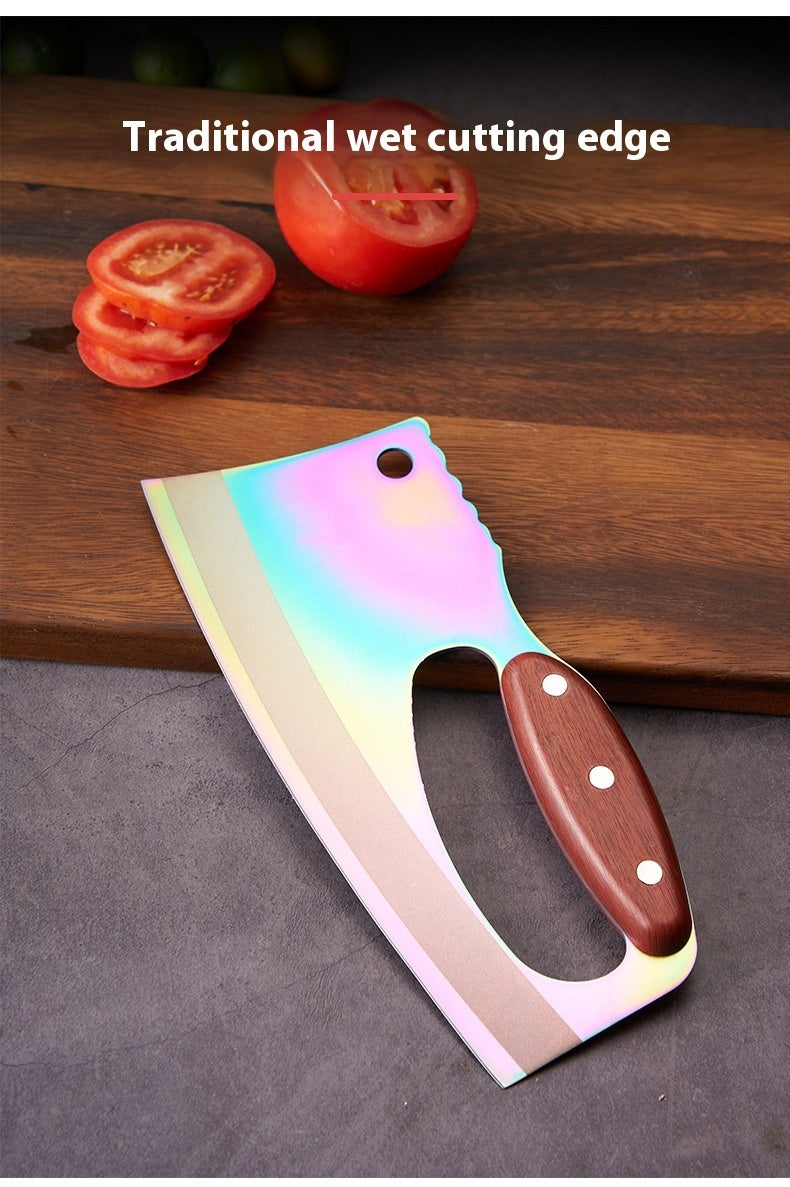 Colorful Kitchen Knife with Wood Grain Handle