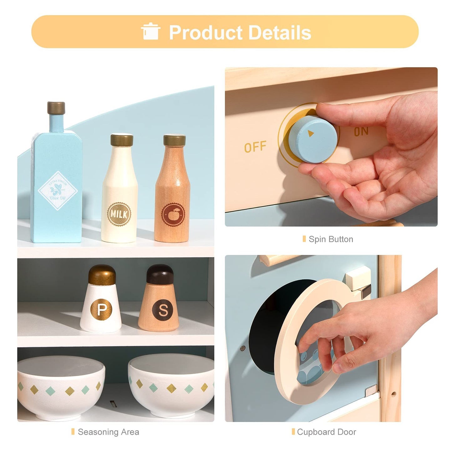 Country-Style Pretend Play Kitchen Toy Set