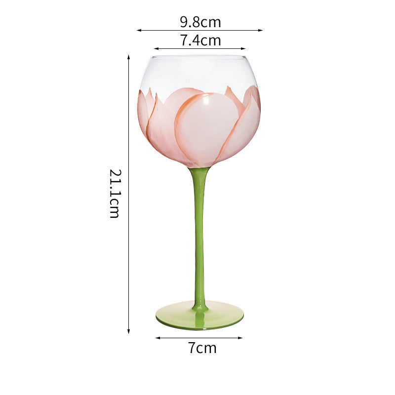 Hand Painted Flower Wine Glasses