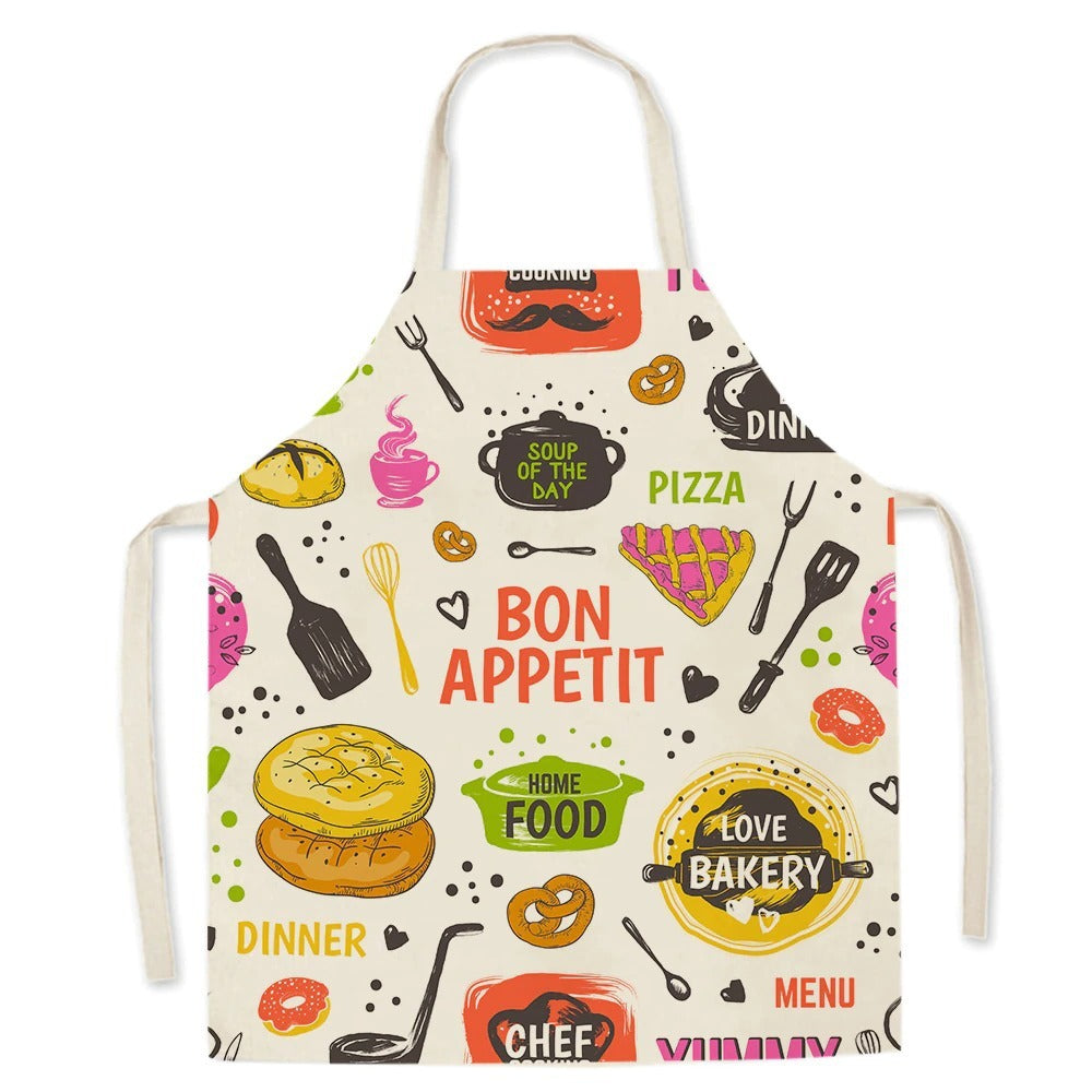 Food-Themed Linen Sleeveless Apron