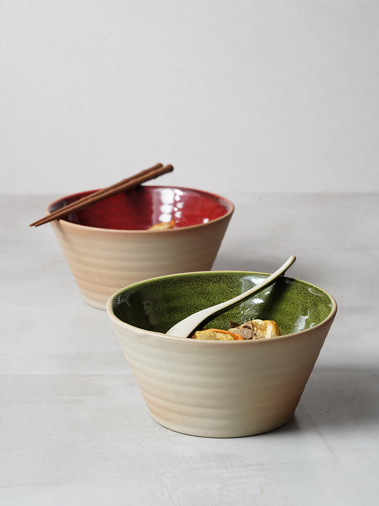 Retro Eating Bowl Underglaze Pottery Clay Salad Bowl