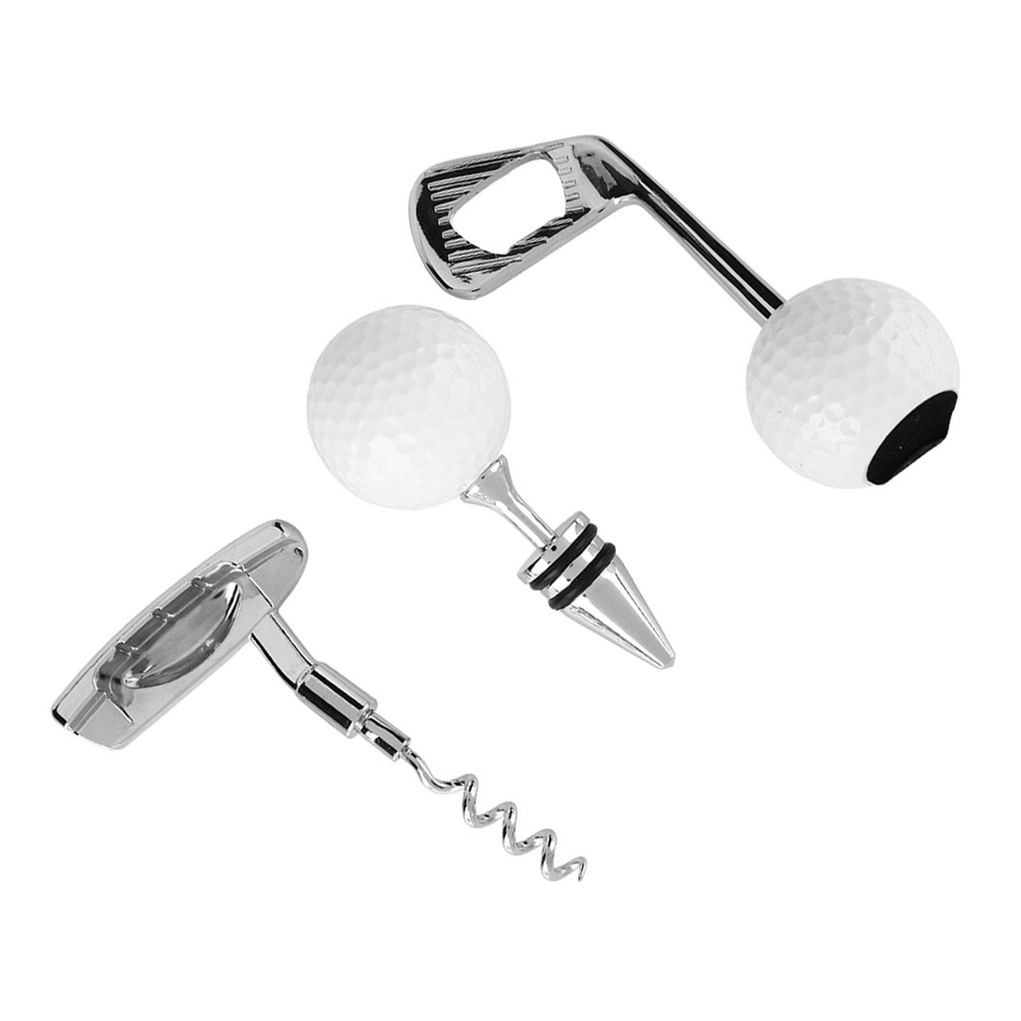 For That Golfer You Love! Golf-Shaped Wine Corkscrew and Beer Bottle Opener Set
