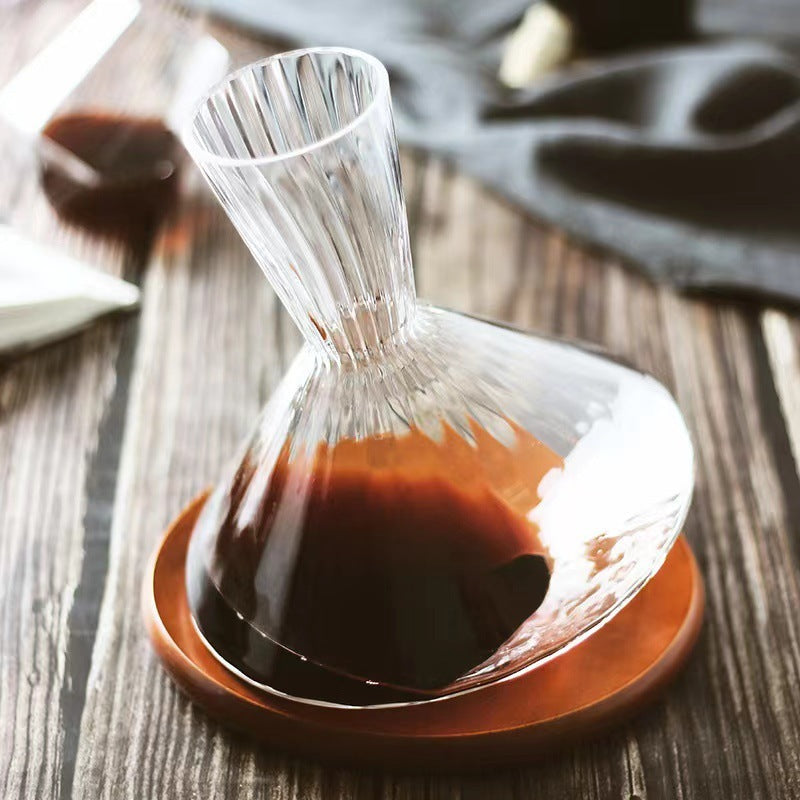Crystal Wine Decanter with Unique Slant Design