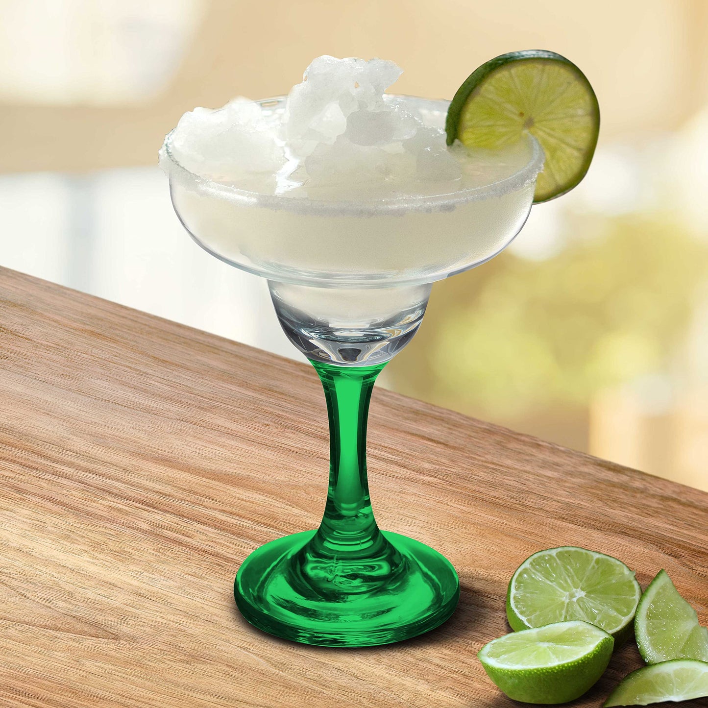 DISCOUNT PROMOS 10 Margarita Glasses Set, 9 oz. - Classic, Smooth, Barware, Glassware - Green