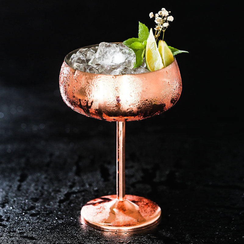 Keep Sangria or Wine Cool with this Silver or Copper Color Metal Wine Glass