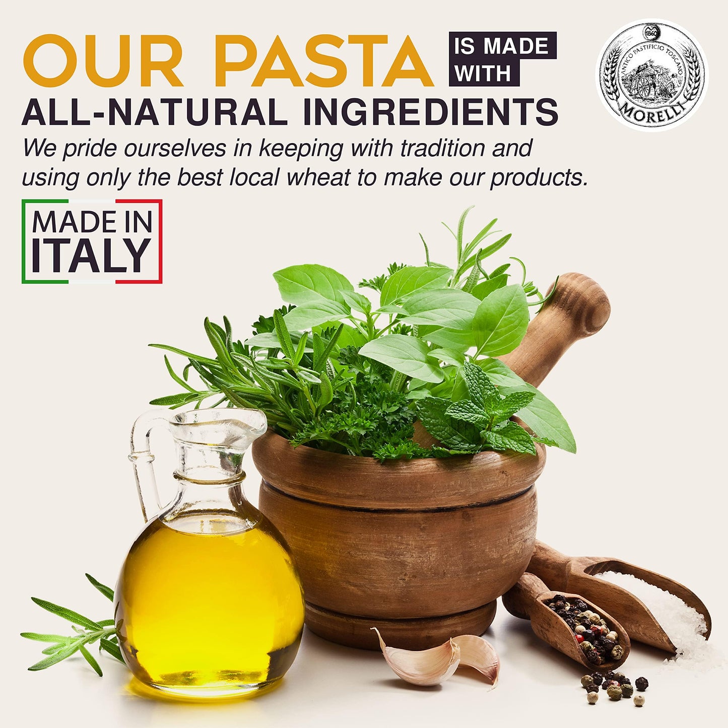 Morelli Gourmet Pasta Italian Gift Basket From Italy - Tricolor Pasta Linguine Set - Red Chili, Garlic & Basil, and Lemon Pasta - Tricolored Organic Pasta from Italy, Made in Italy (3x 8.8 Oz.)
