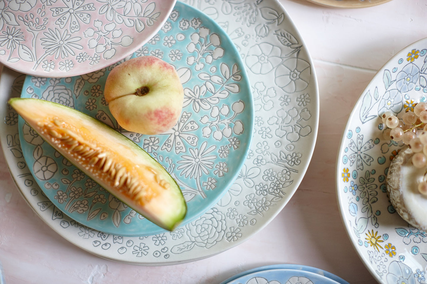 Dorotea Hand Painted Salad Plate, 8-Inch, Set of 4, Assorted -